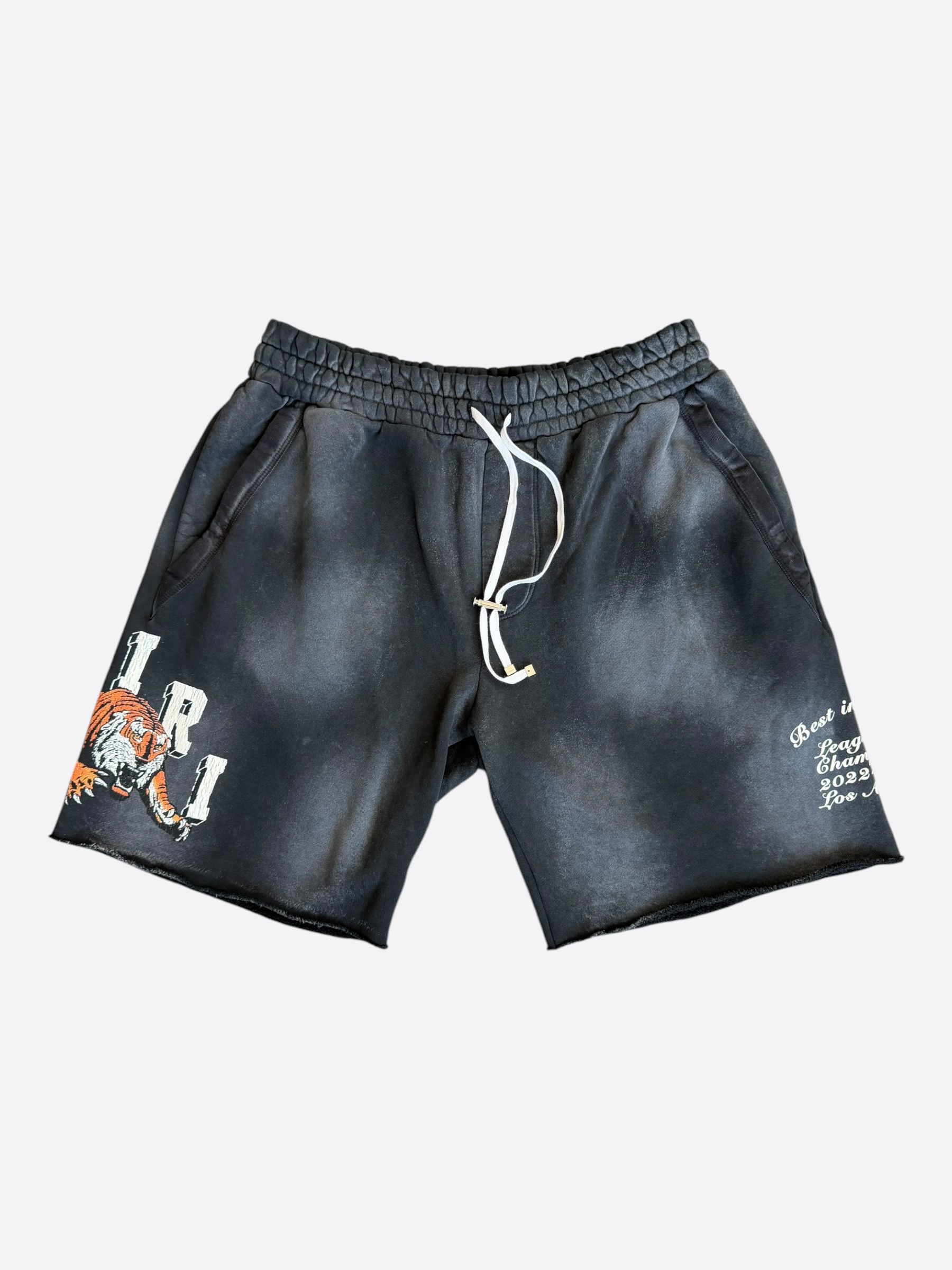 Amiri Amiri Black & White Tiger Logo Shorts Size US 28 / EU 44 - 1 Thumbnail