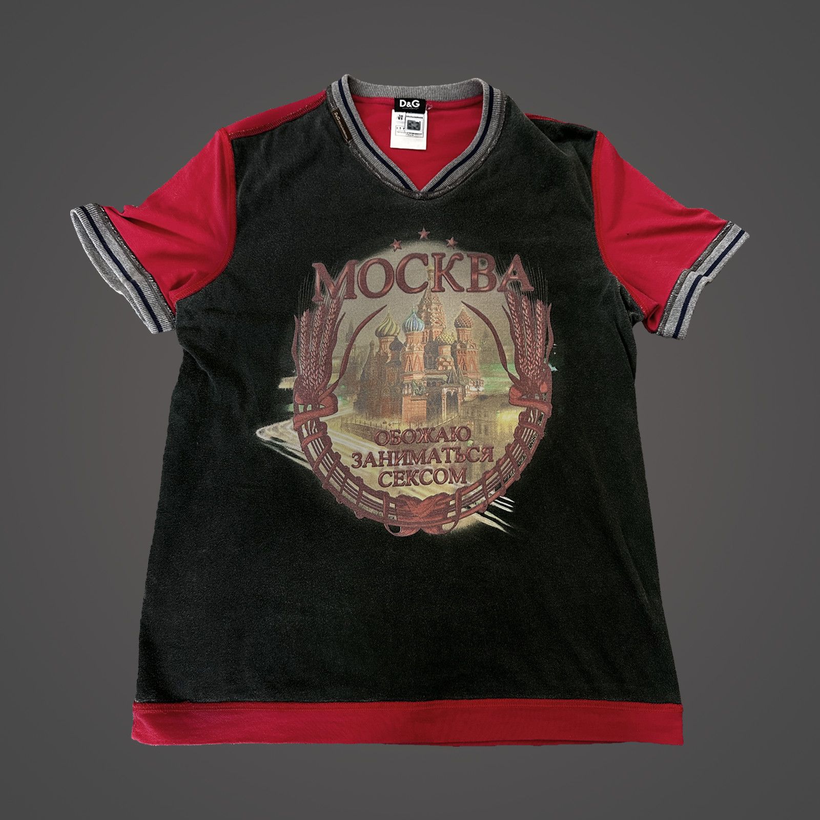 image of Archival Clothing x Dolce Gabbana Dolce&gabbana Mockba I Love Sex Moscow T Shirt in Red (Size Mediu