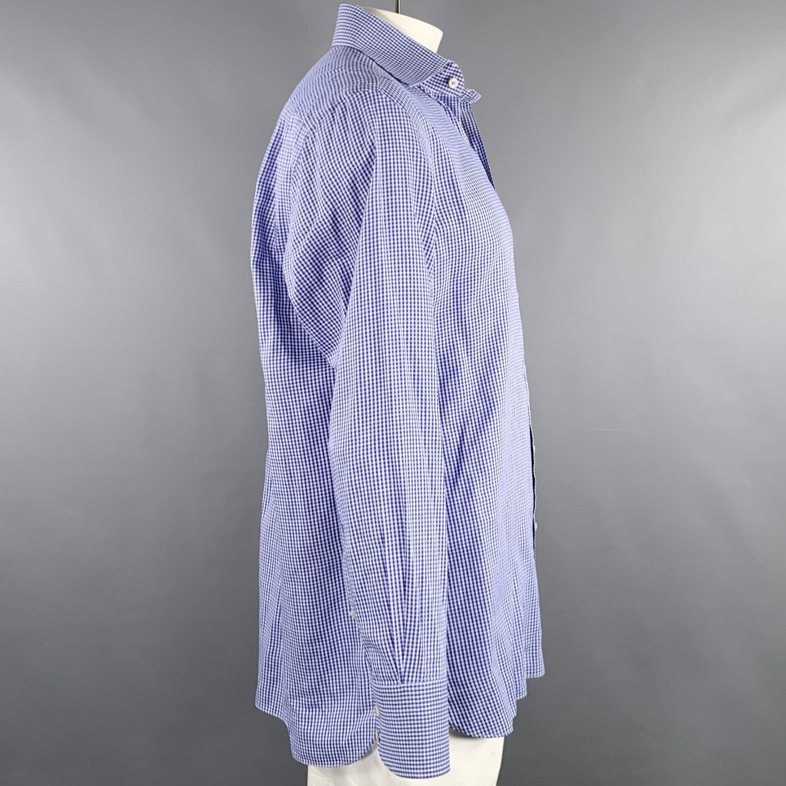 Tom Ford Size L Blue White Plaid Cotton Button Up Long Sleeve Shirt Size US L / EU 52-54 / 3 - 3 Thumbnail