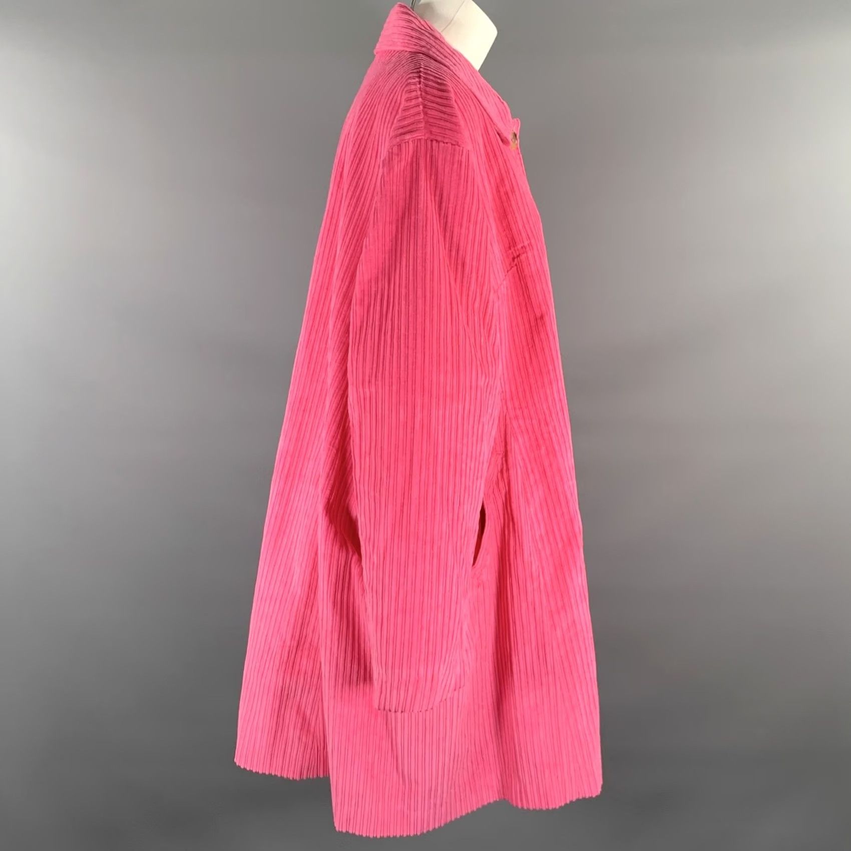 Valentino FRANCES VALENTINE Coat Size XXL Pink Cotton Corduroy Buttoned Size XXL / US 16-18 / IT 52-54 - 2 Thumbnail
