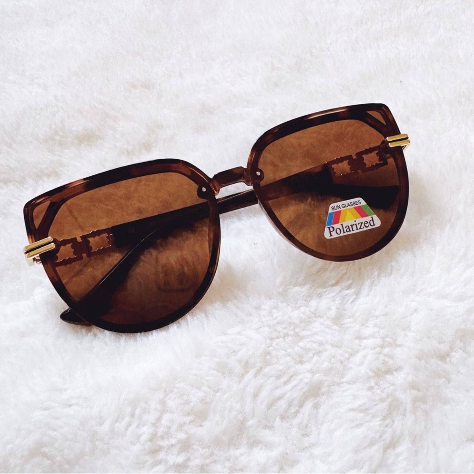 Other Genevieve Tortoise Brown Rimless Polarized Sunglasses Size ONE SIZE - 5 Thumbnail