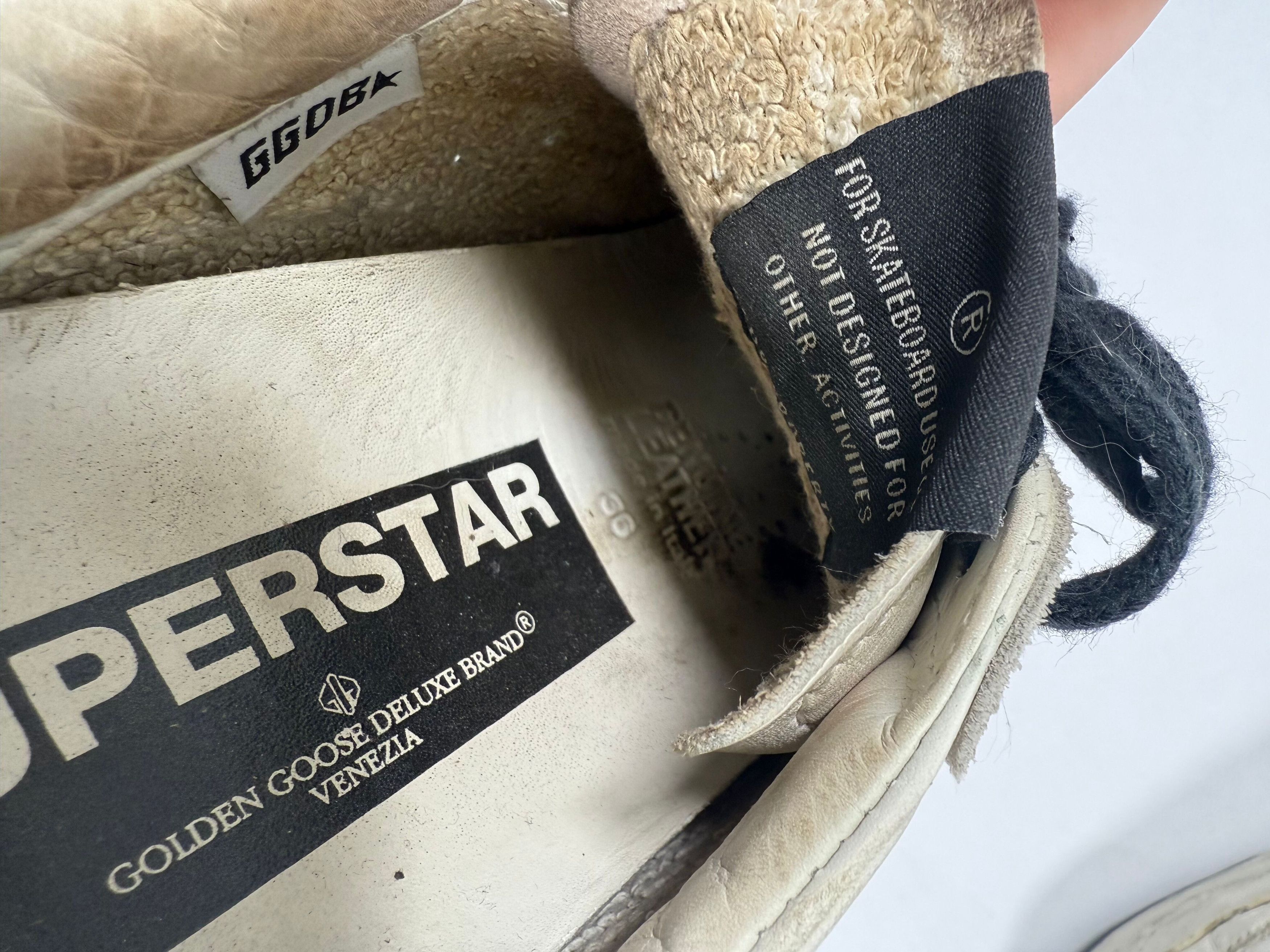 Golden Goose Golden Goose Superstar White Sneakers with Cheetah Stars Size US 6 / IT 36 - 4 Thumbnail