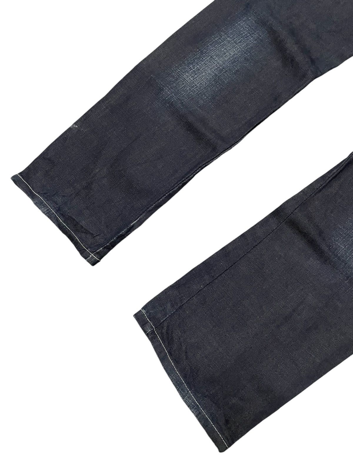 Hysteric Glamour × Japanese Brand × LOWBOX Back Number Japan Waxed Coated Spiral Cut Jeans Size US 30 / EU 46 - 13 Thumbnail