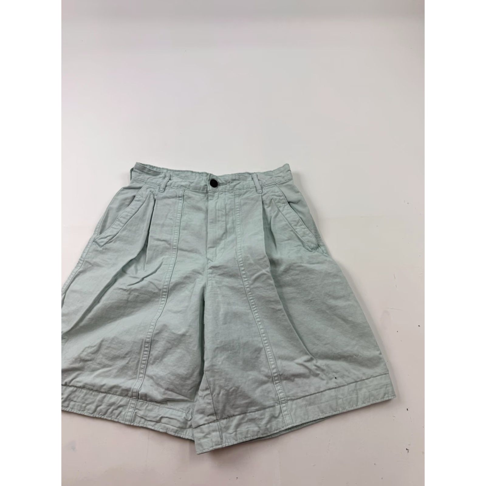 Everlane Everlane Shorts Womens 2 Green Organic Cotton Linen A-Line Knee Length Pockets Size 26" / US 2 / IT 38 - 2 Thumbnail