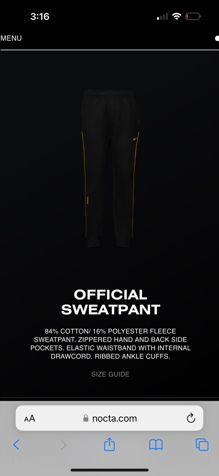 Drake × Nike NOCTA Pants Size US 32 / EU 48 - 13 Thumbnail