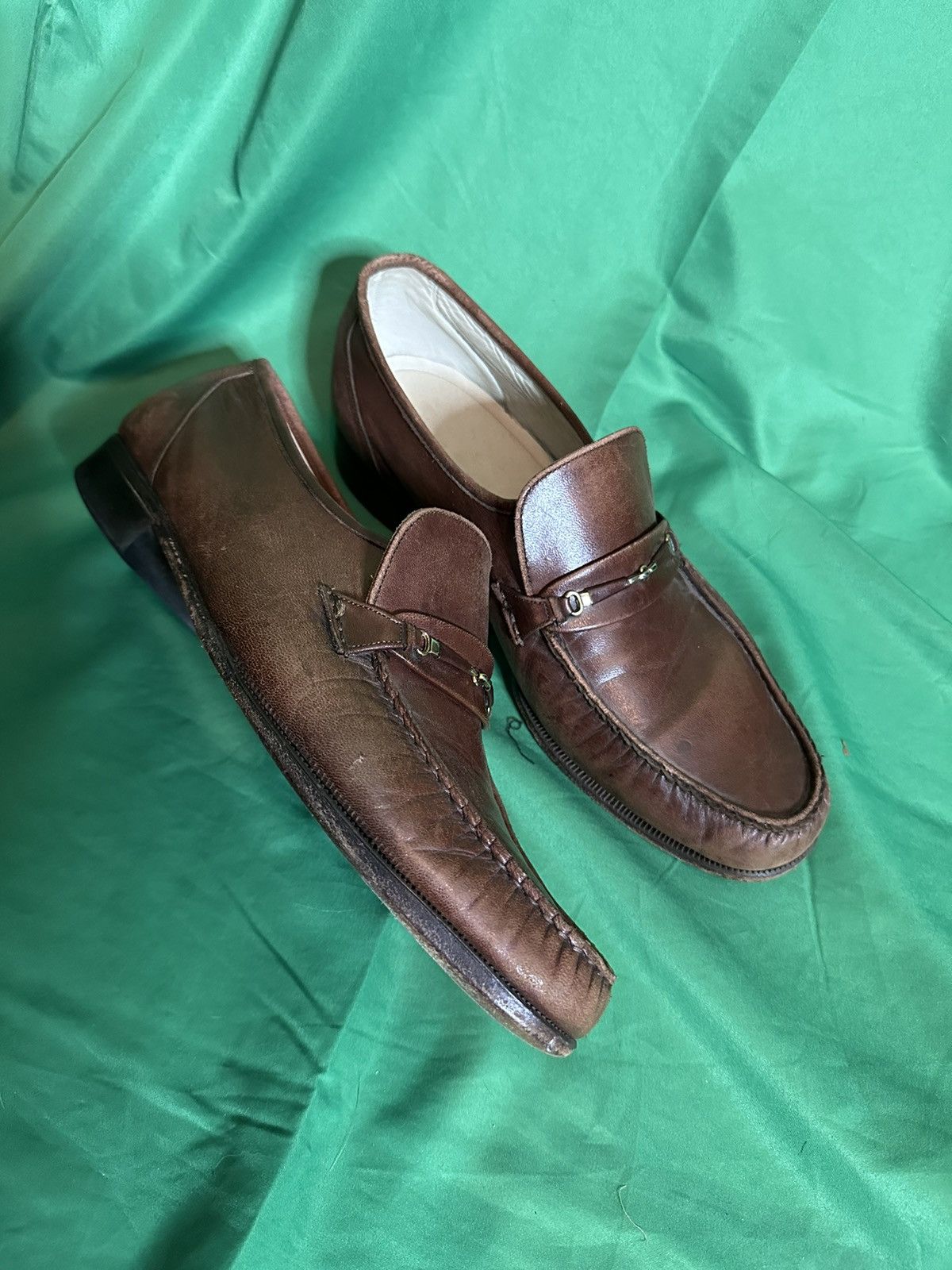 Vintage IMPERIAL brown leather horsebit moc toe loafers | Grailed