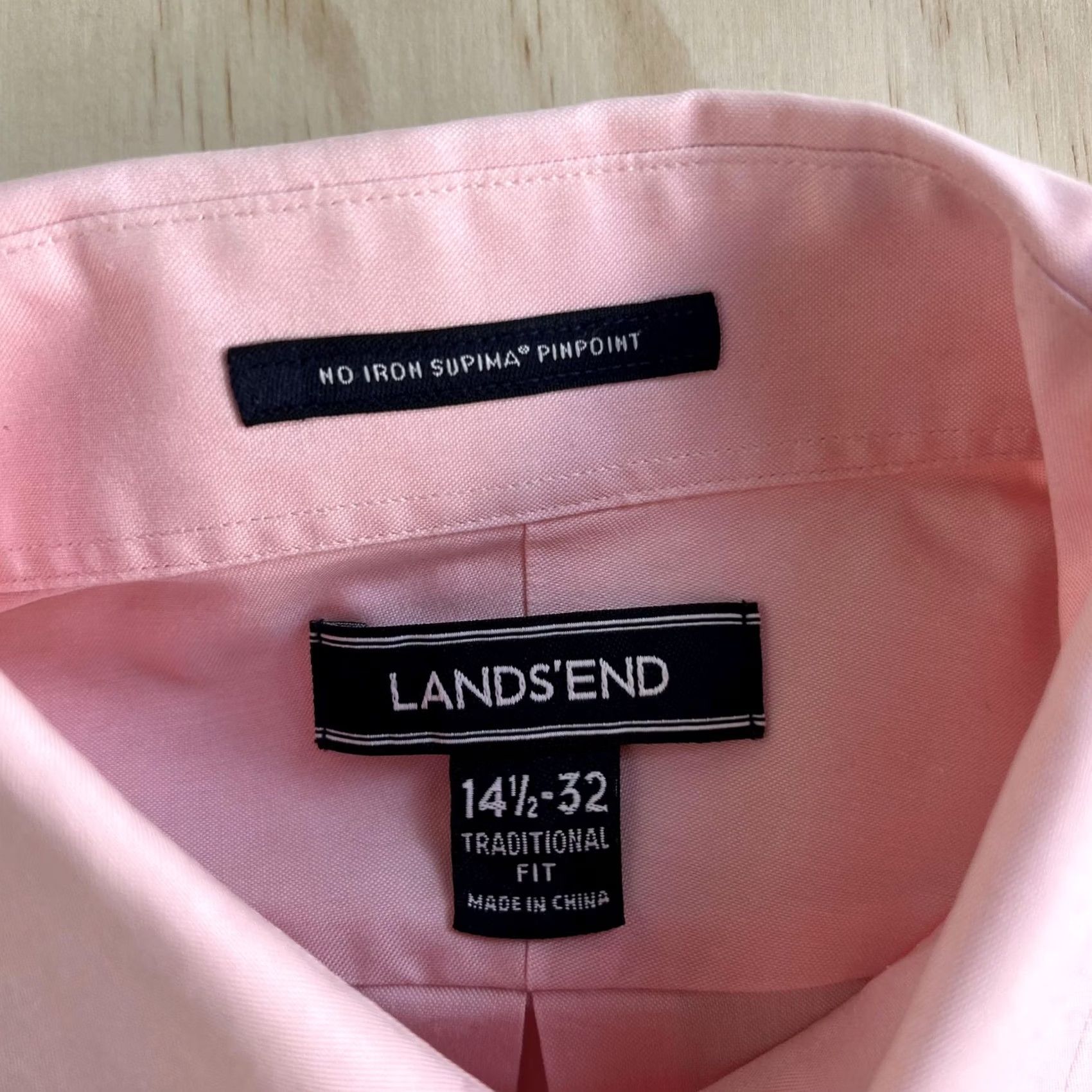 Lands' End Lands' End Dress Shirt Mens 14.5 32 Pink No Iron Supima Pinpoint Long Sleeve Dress Shirt Mens 14.5 32 Pink No Iron Supima Pinpoint Long Sleeve Size 40R - 4 Thumbnail