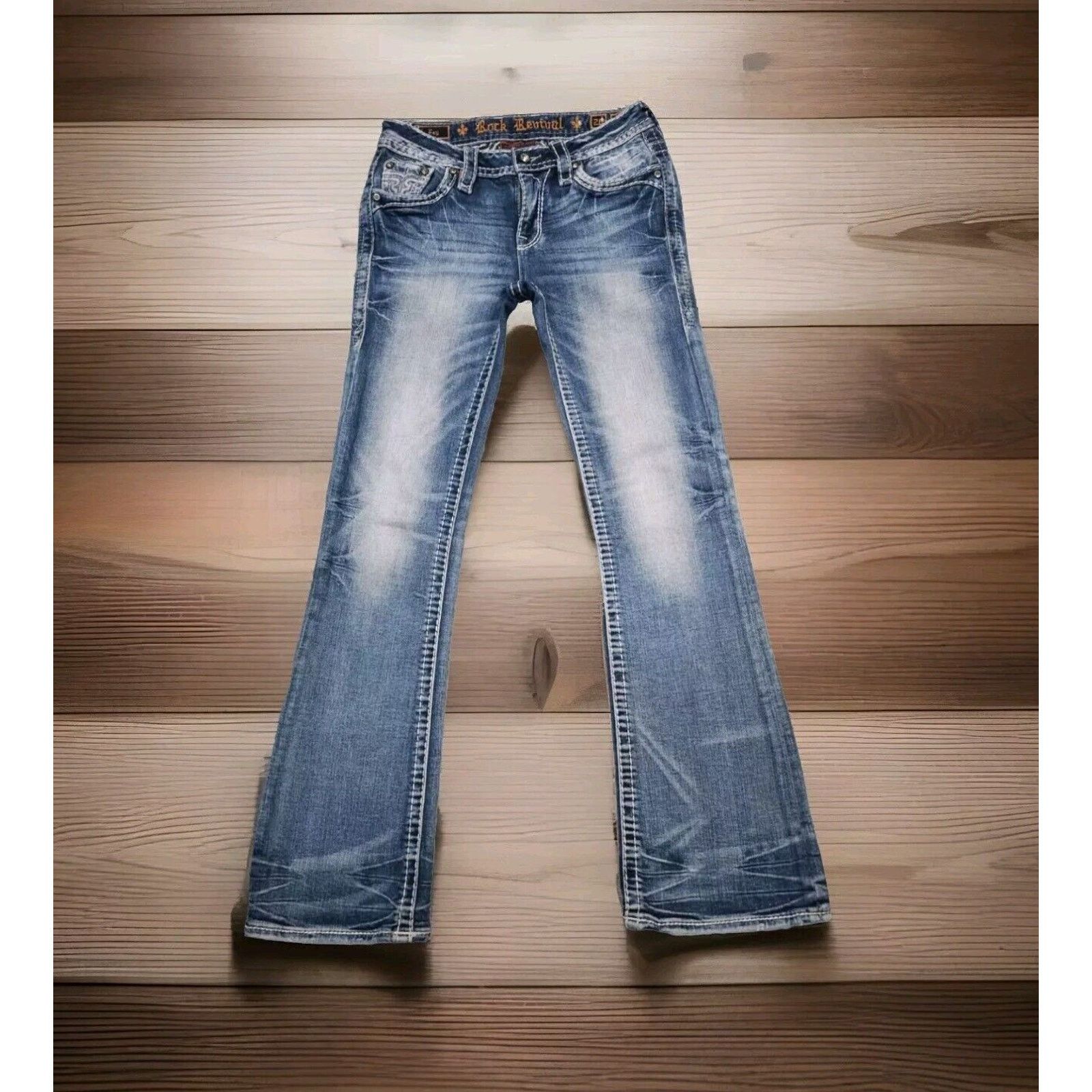 Rock Revival Rock revival Rhinestone Flap Pocket Fay Mid-Rise Size 26 Size 26" / US 2 / IT 38 - 2 Thumbnail