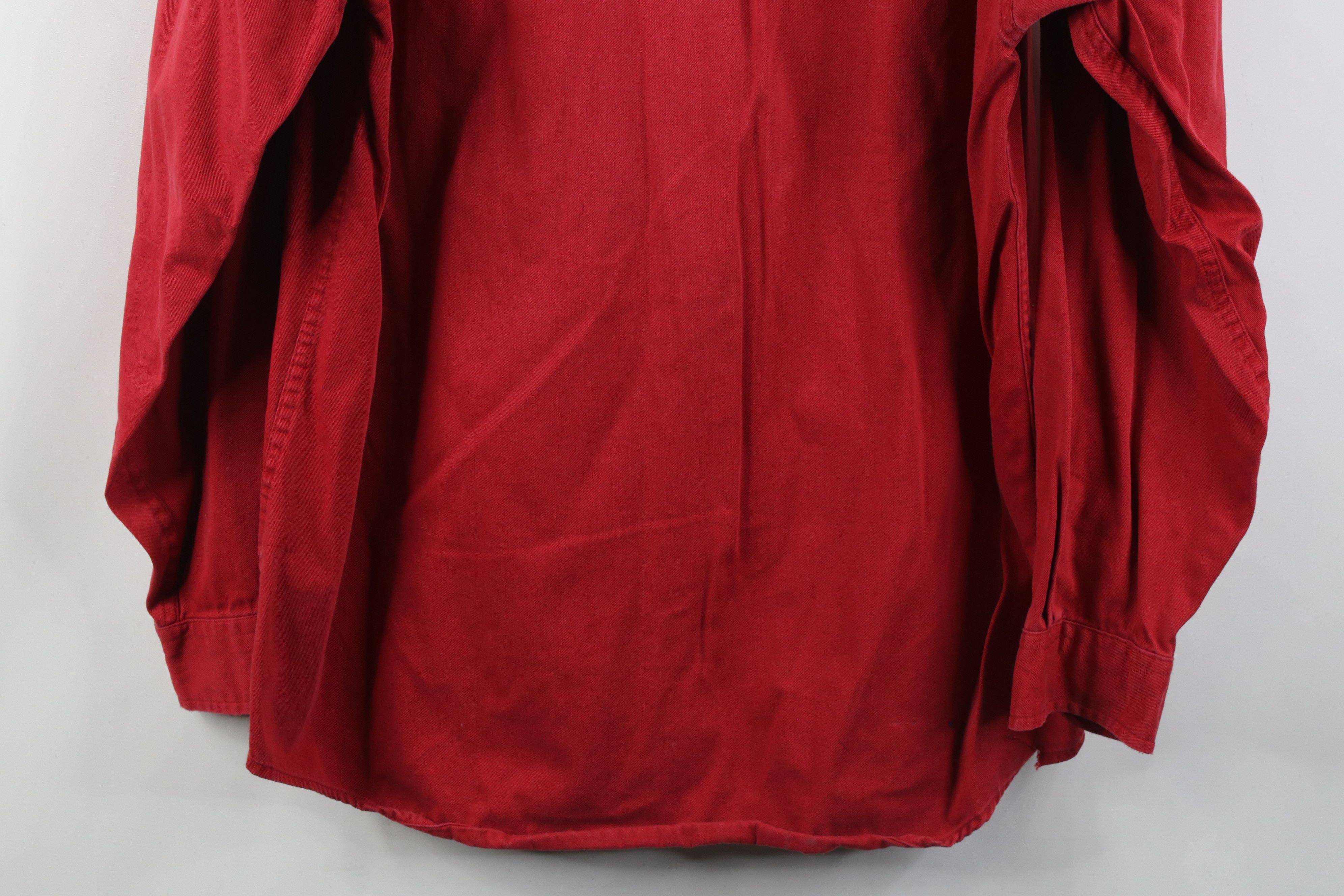 Eddie Bauer Vintage 90s Eddie Bauer Twill Denim Button Down Shirt Red Size US M / EU 48-50 / 2 - 14 Thumbnail