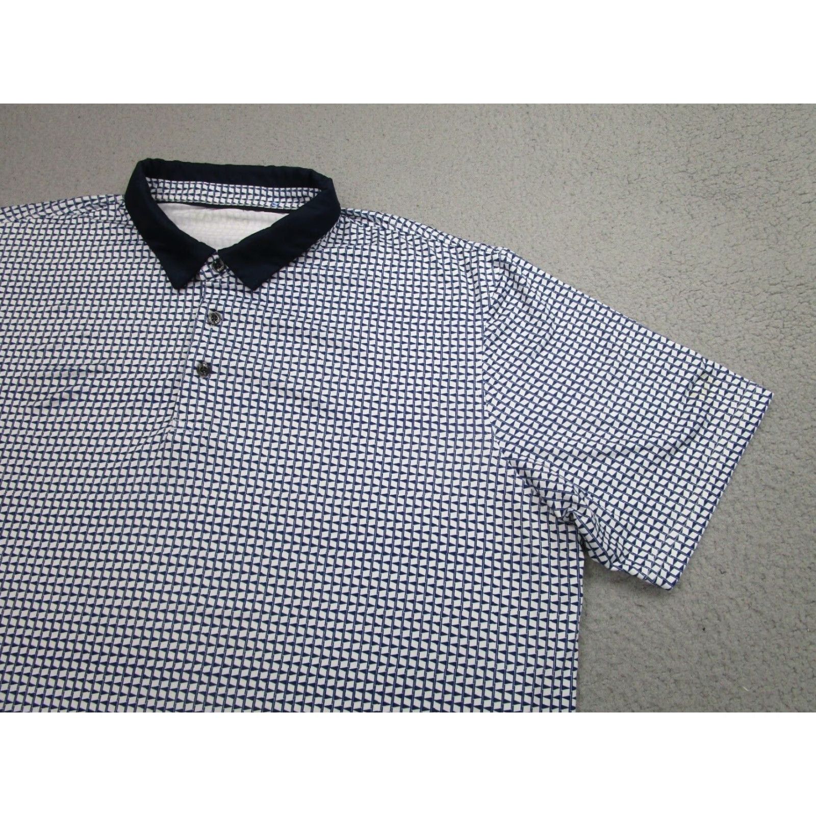 Vintage Maelreg Shirt Mens 2XL Blue Performance Polo Golf Stretch Wicking Geometric Size US XXL / EU 58 / 5 - 2 Thumbnail