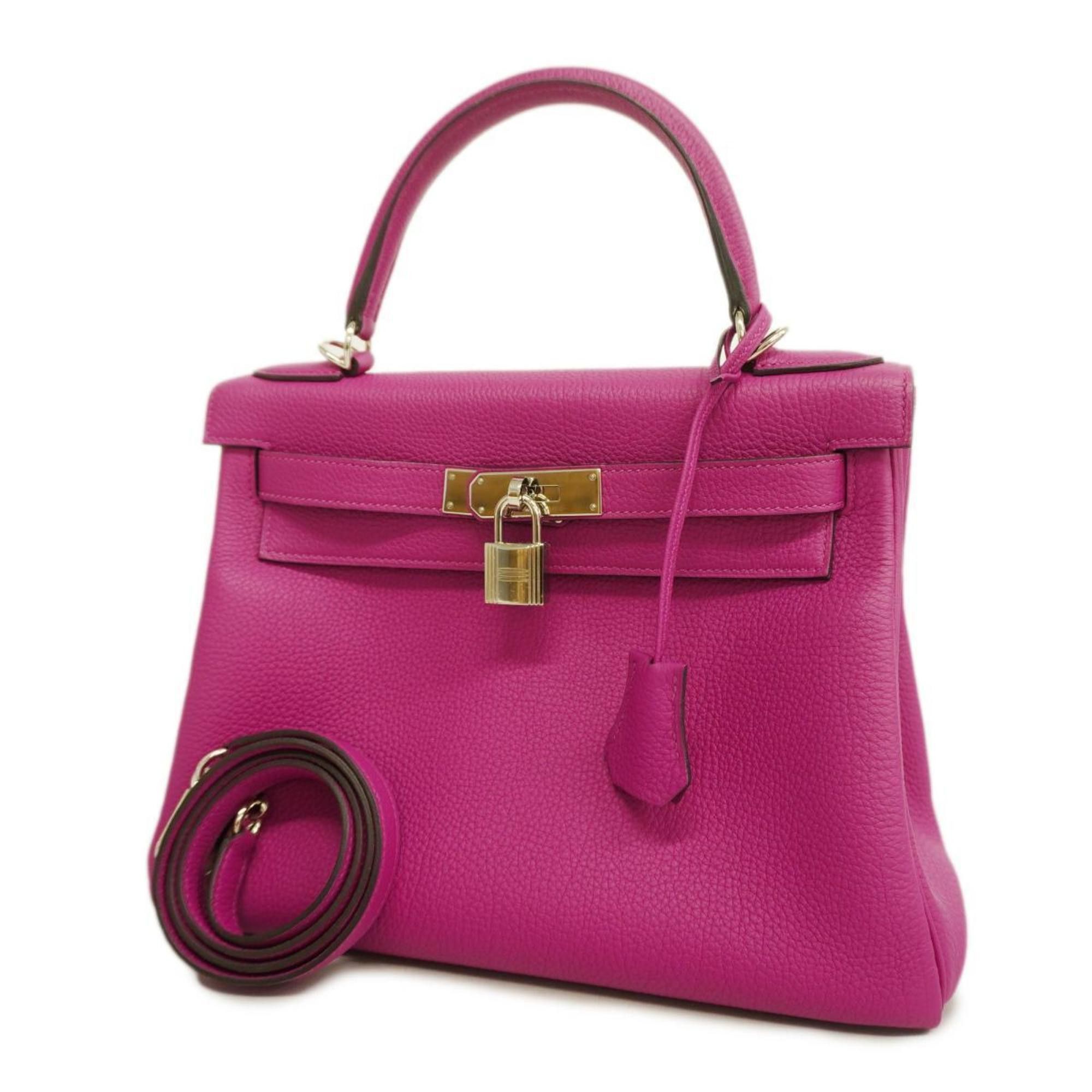 image of Hermes Handbag Kelly 28 C Stamped Togo Rose Purple Ladies, Women's