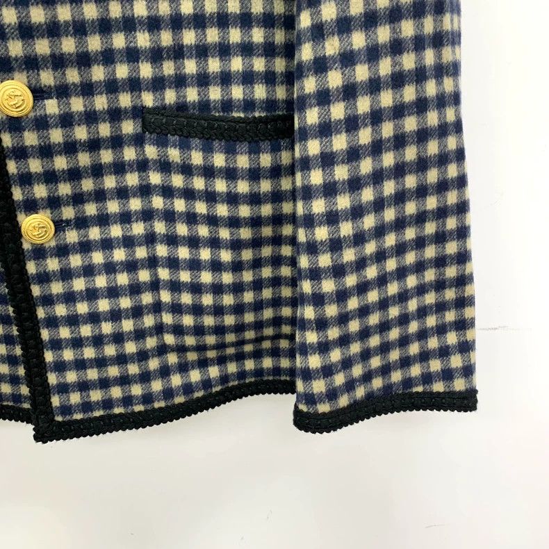 Gucci Gucci Colour-blocked logo embroidered plaid wool round nec Size US L / EU 52-54 / 3 - 4 Thumbnail