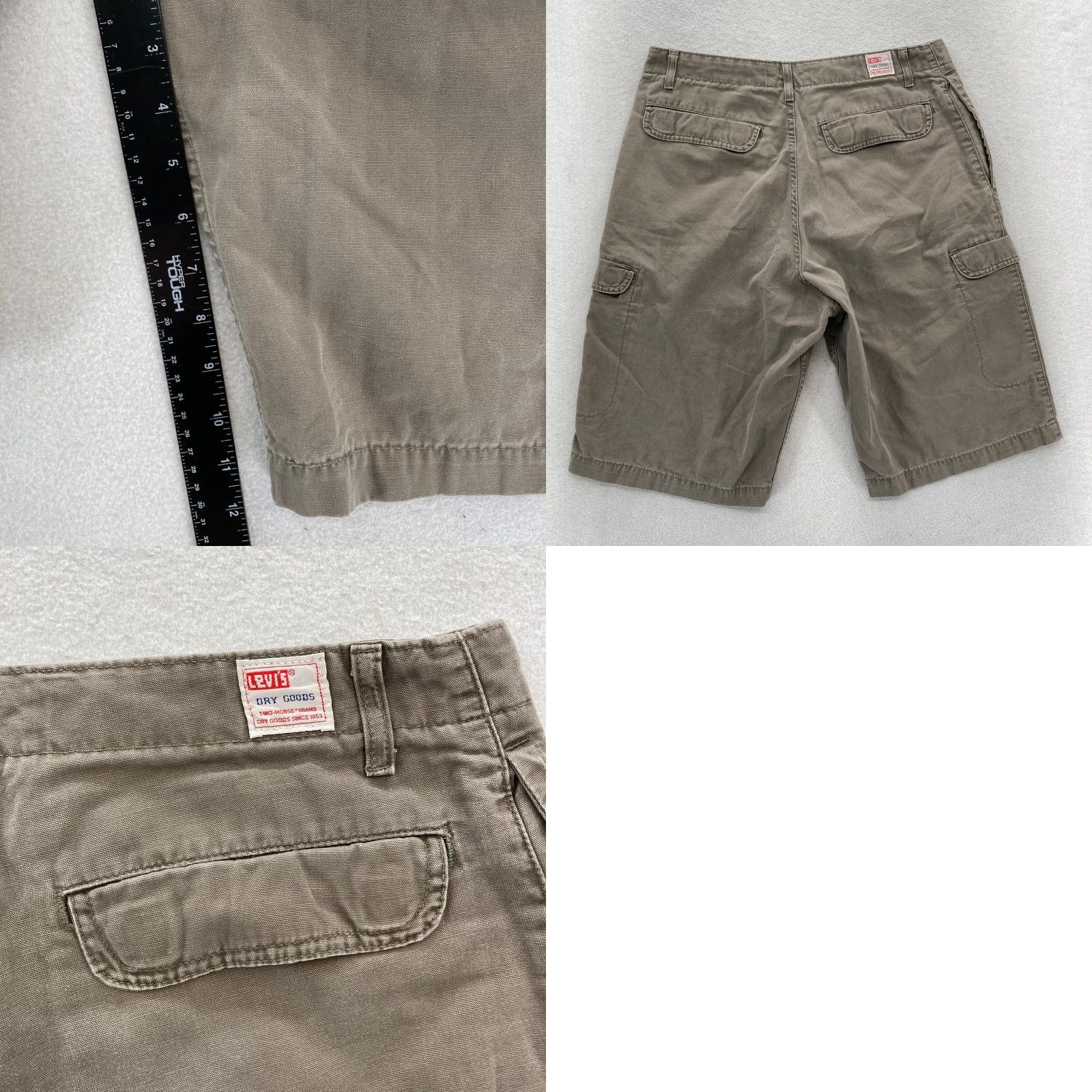 Levi's VINTAGE Levi's Cargo Shorts Men 32 Brown Canvas Relaxed Cargo Pockets 90s Grunge Outdoor Casual Mens Size US 32 / EU 48 - 8 Thumbnail