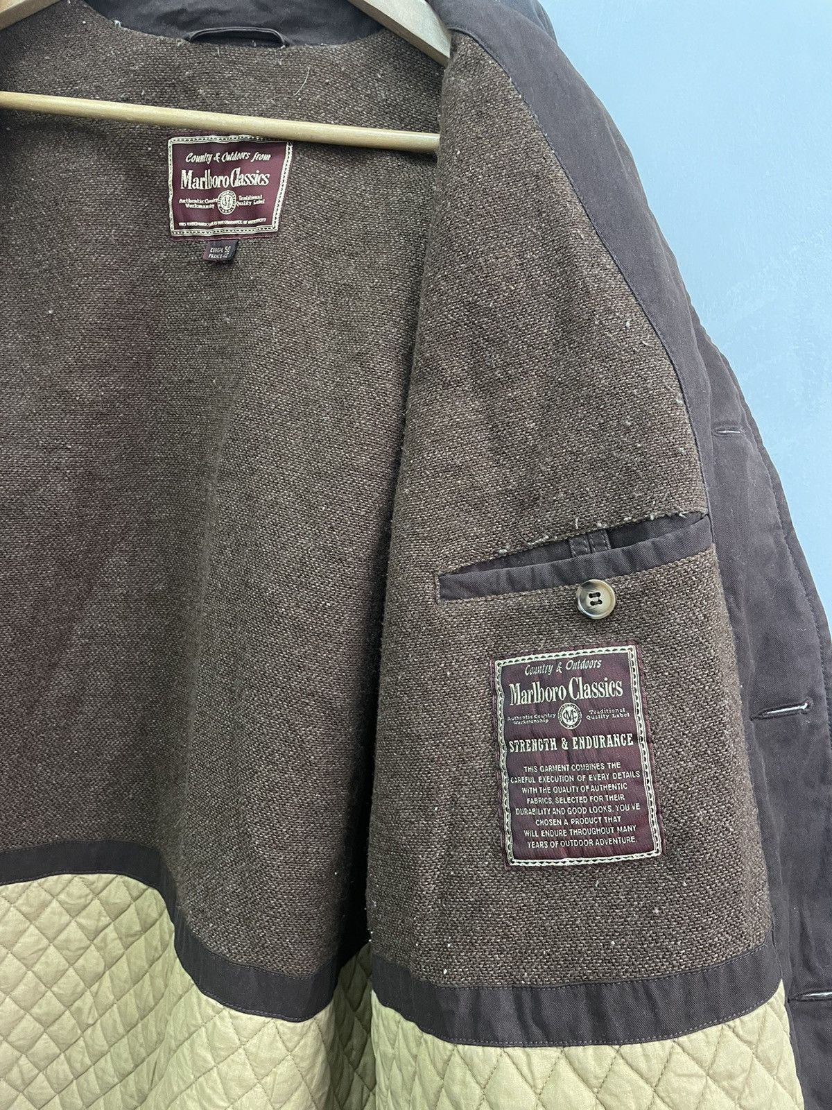 Marlboro × Marlboro Classics × Vintage Vintage Marlboro Classics Brown Jacket Made Italy Coat Size US M / EU 48-50 / 2 - 15 Thumbnail