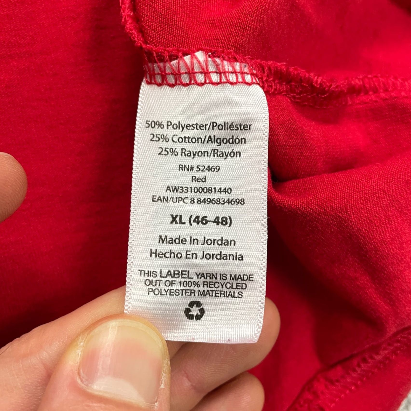 Athletic Works Athletic Works Driworks T-Shirt Mens XL Red Crew Neck Long Sleeve Tee Top Regular Fit Size US XL / EU 56 / 4 - 7 Thumbnail
