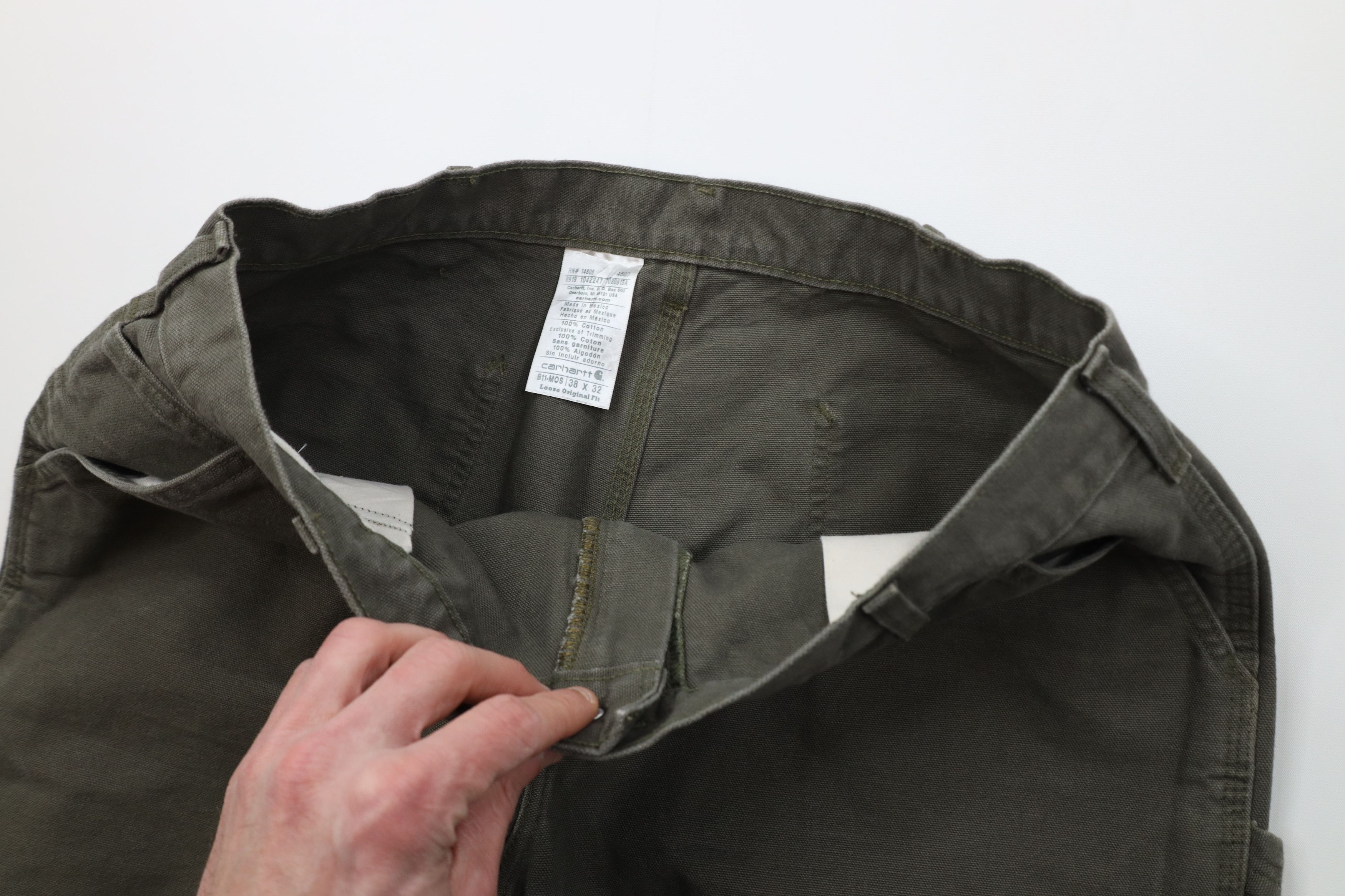 Carhartt Vintage Y2K Carhartt Wide Leg Dungaree Pants Moss Green Size US 38 / EU 54 - 8 Thumbnail