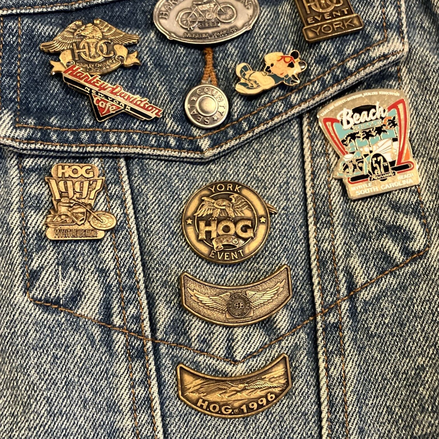 Harley Davidson VINTAGE Harley Davidson Denim Biker Vest XL RARE HOG Pins Baltimore Patch Size US XL / EU 56 / 4 - 7 Thumbnail