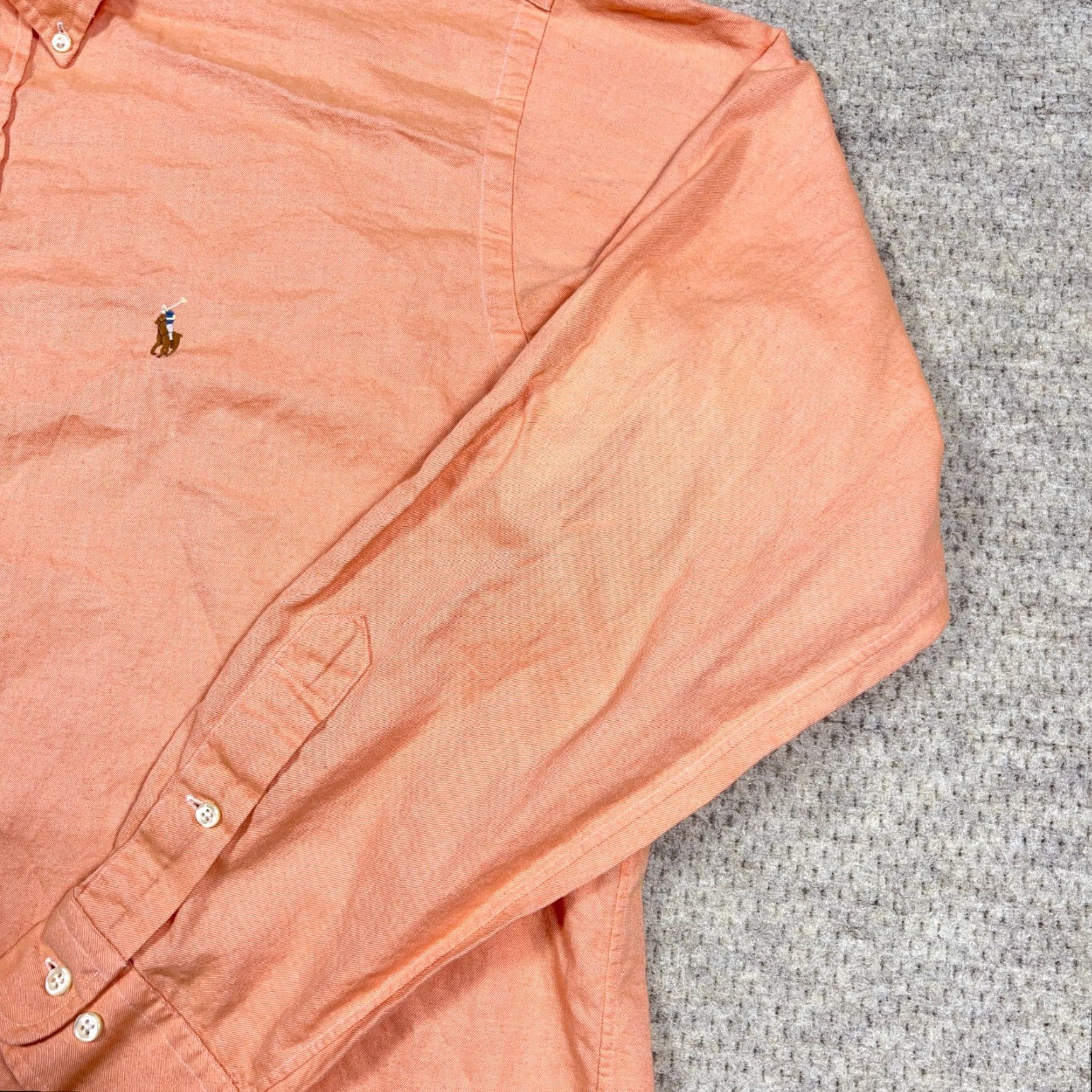 Ralph Lauren Ralph Lauren Shirt Men XL Orange Classic Fit Button Up Dress Flesh Pony Solid Size 46R - 4 Thumbnail