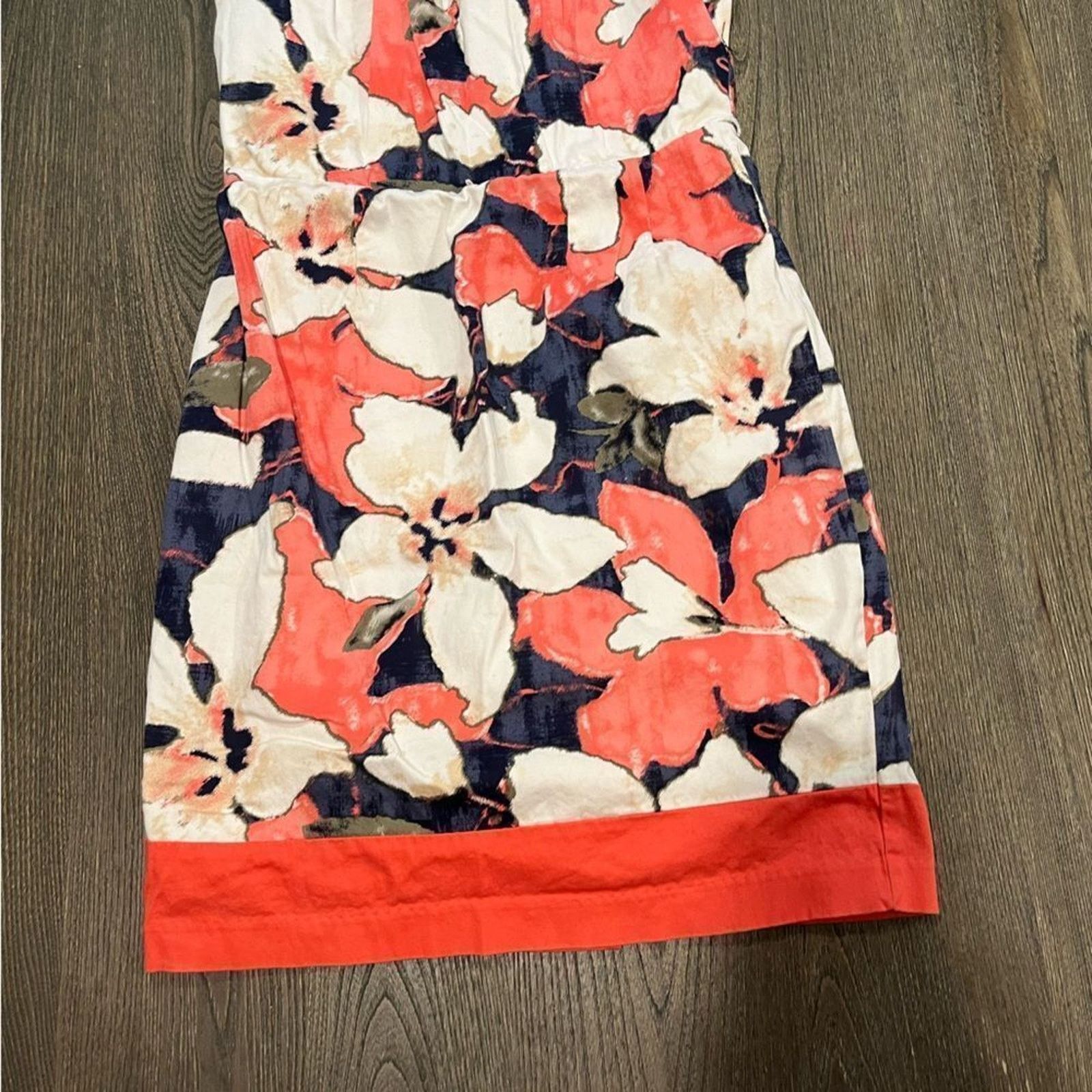 Vintage Cato Tropical Floral Cream Orange Sheath Dress Size 10 Size L / US 10 / IT 46 - 2 Thumbnail