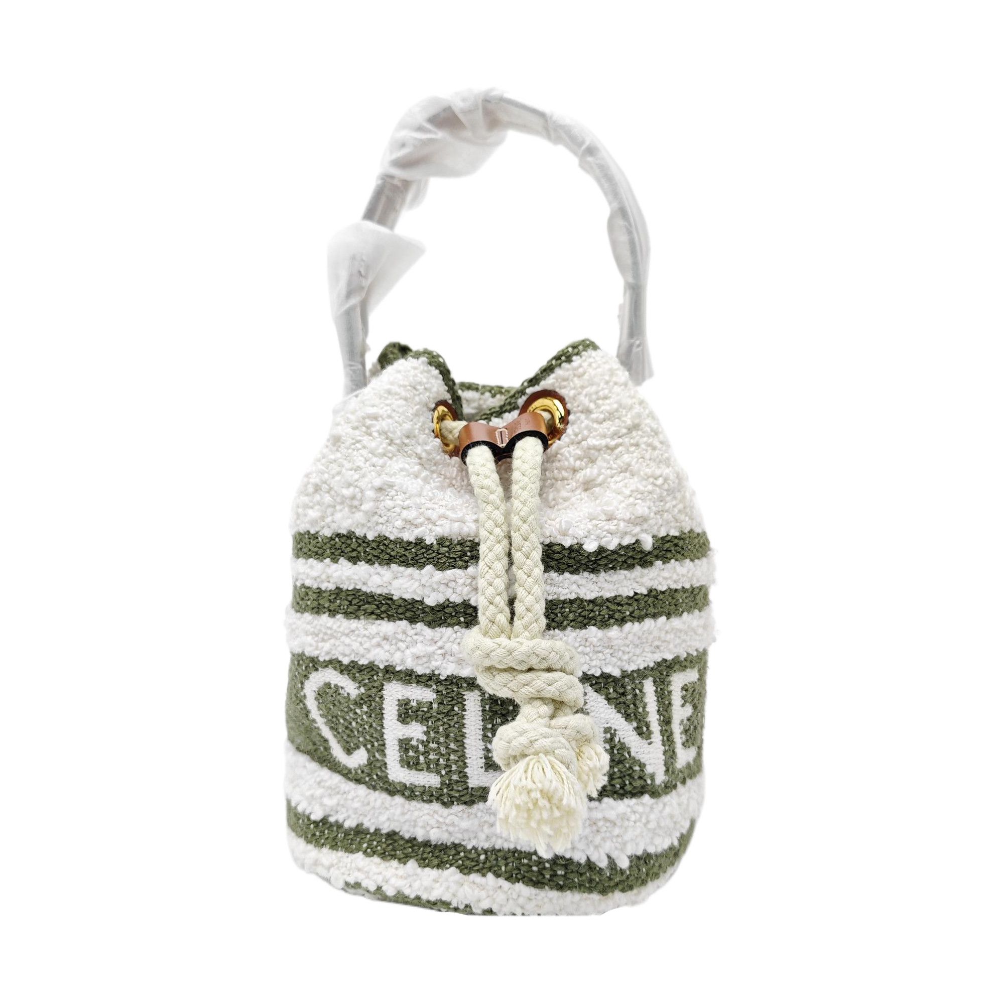 Celine CELINE Striped Woven Fabric Bucket Bag ONE SIZE Size ONE SIZE - 1 Thumbnail