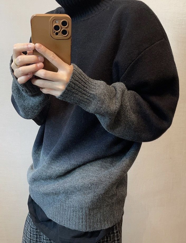 Japanese Brand × Vintage Outdoor retro gradient effect turtleneck sweater knitwear Size US XL / EU 56 / 4 - 2 Thumbnail