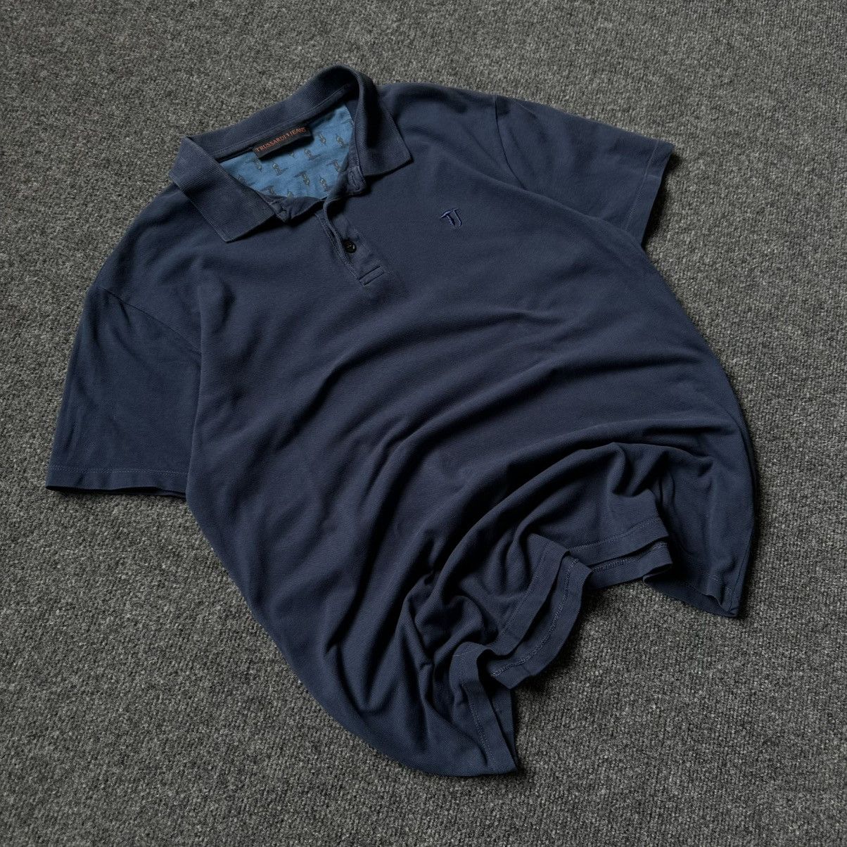 Trussardi Luxury Trussardi Polo Size M Dark Blue Y2K 00s Old Money It Size US M / EU 48-50 / 2 - 1 Thumbnail