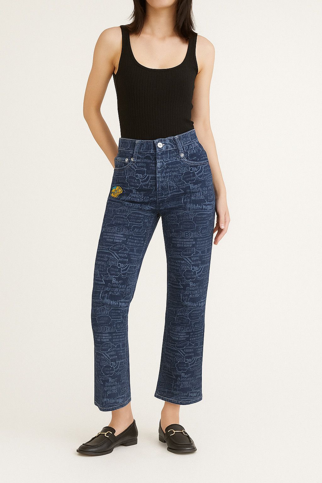 Angel Blue Vintage Y2K ANGEL BLUE Comic Printed AOP Stretch Jeans Pants Size 26" / US 2 / IT 38 - 9 Thumbnail