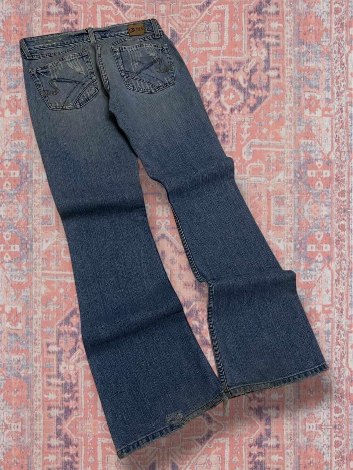 Japanese Brand Vintage 90s Japan Designer Bike Denim Distressed Flared Icon Size US 29 - 8 Thumbnail