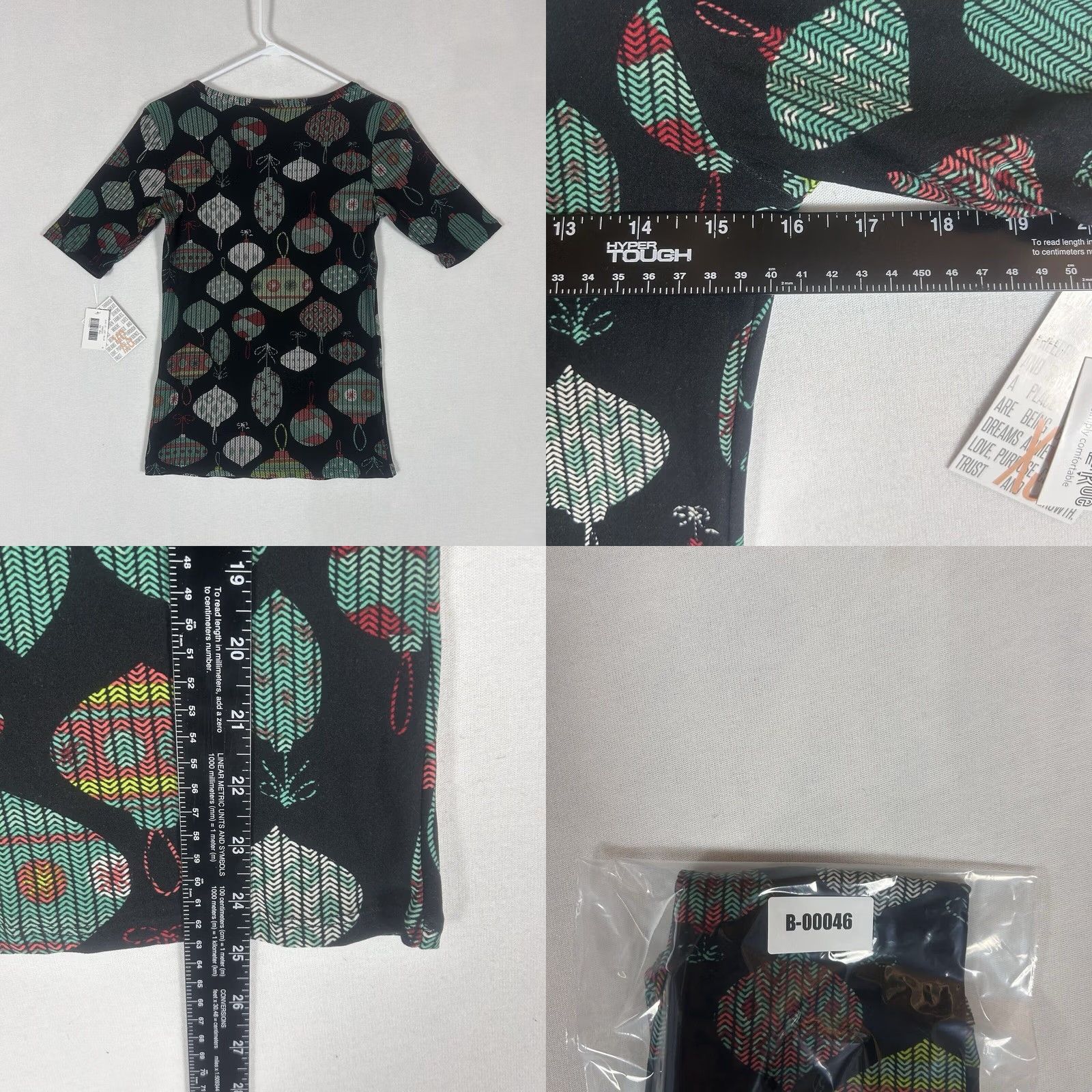 Vintage Lularoe NWT Christmas Gigi Short Sleeve Shirt Womens XS Black T-Shirt NWT Size XS / US 0-2 / IT 36-38 - 8 Thumbnail