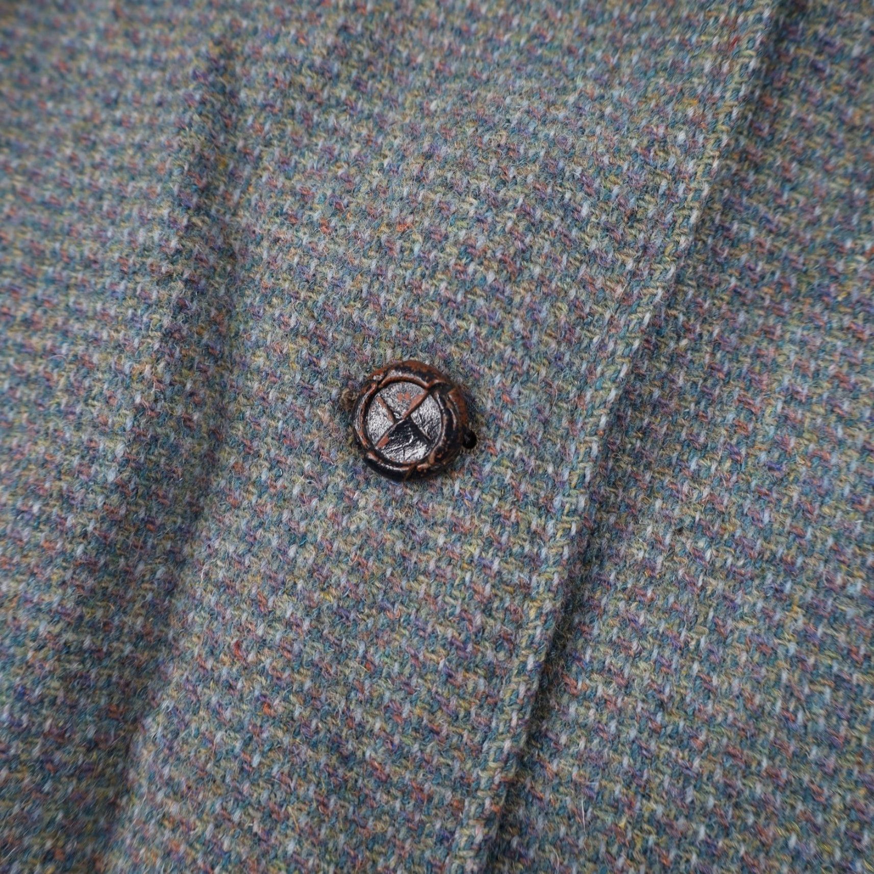 Harris Tweed VINTAGE Harris Tweed for Tar-Shire Womens Large Overcoat Blue Size L / US 10 / IT 46 - 6 Thumbnail