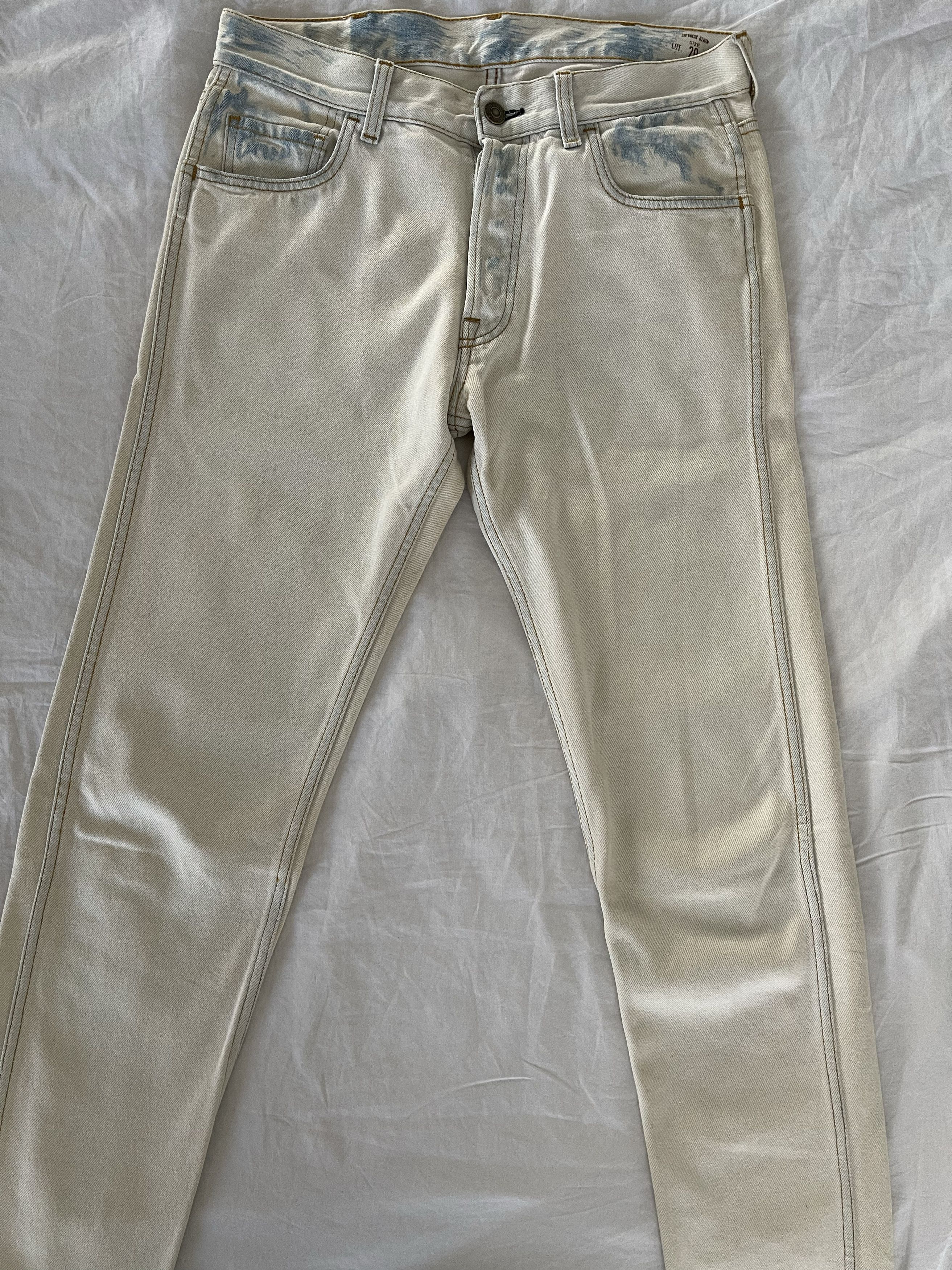 Gucci Gucci mens bleached white japanese denim pants Size US 29 - 1 Thumbnail