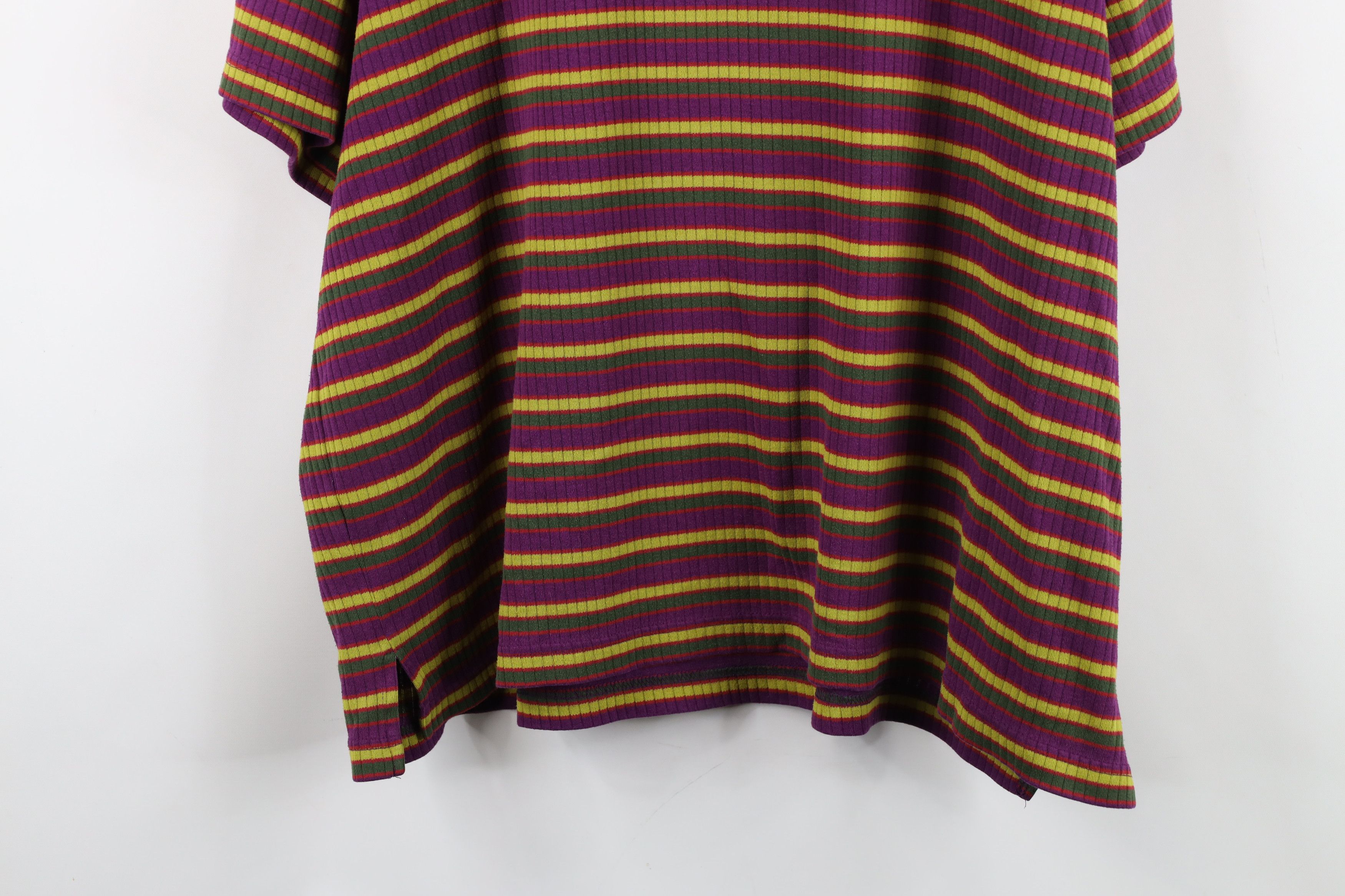 Vintage Vintage 90s Streetwear Striped Knit Mock Neck T-Shirt Size 3XL / US 20-22 - 11 Thumbnail