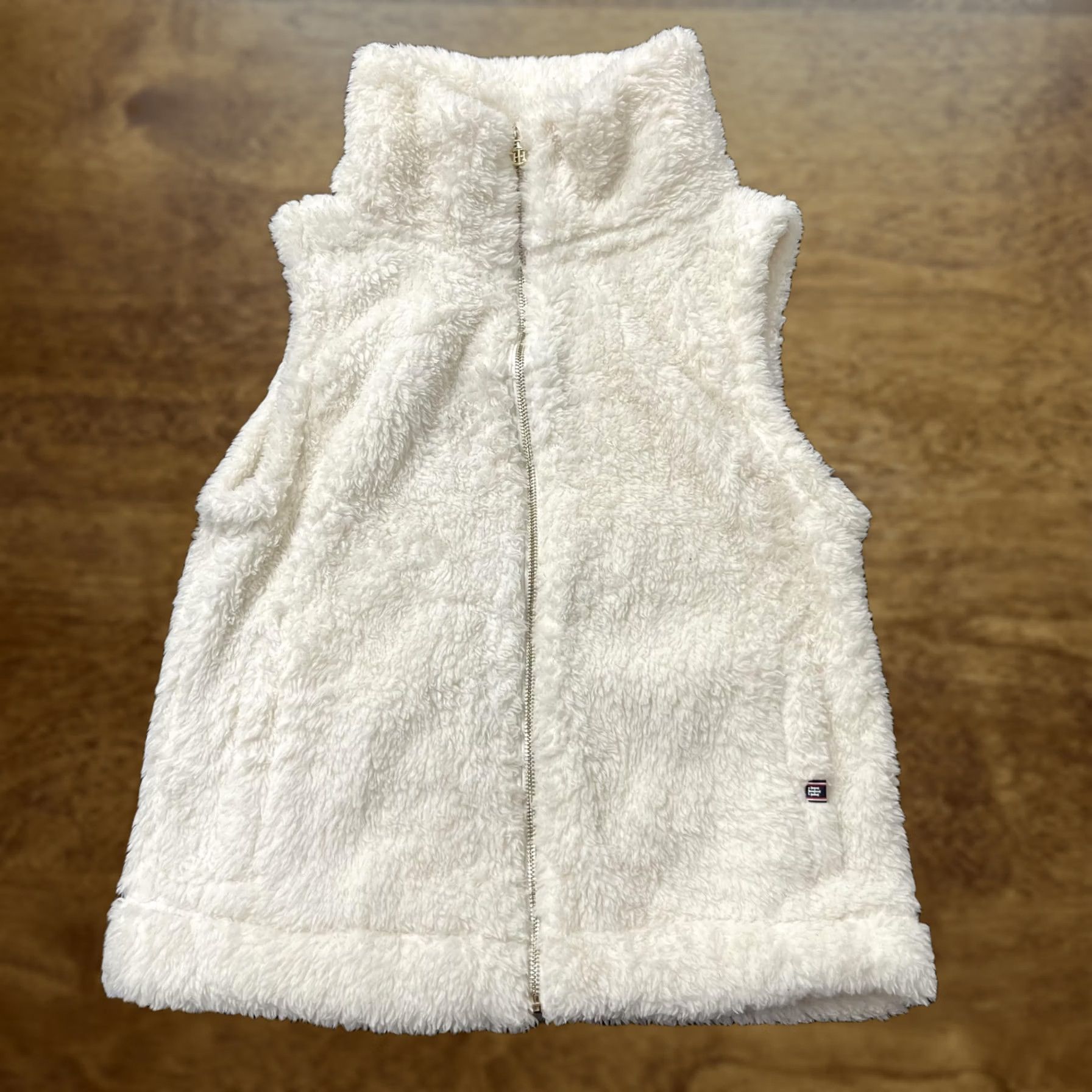 Tommy Hilfiger VINTAGE Tommy Hilfiger Vest Womens S White Sherpa Fleece Full Zip Cozy Size S / US 4 / IT 40 - 1 Thumbnail