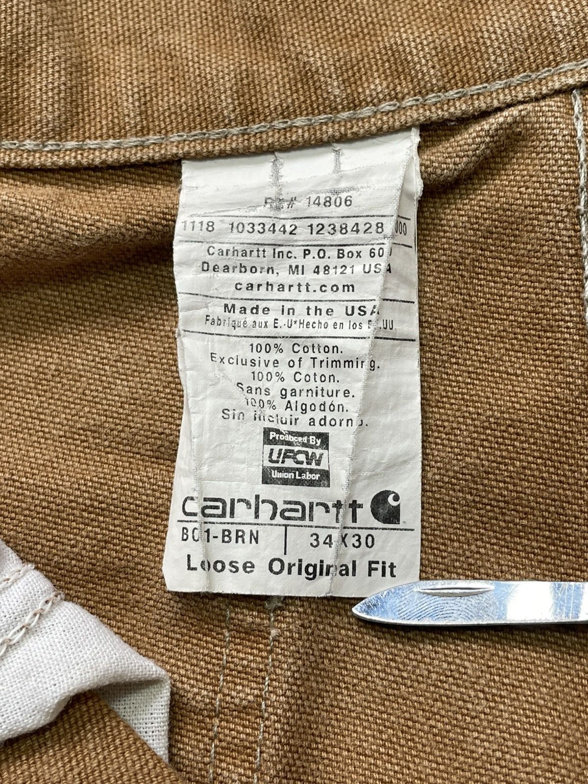 Carhartt Vintage Baggy Carhartt Double Knee Faded Tan Dirty Carpenter Size US 34 / EU 50 - 14 Thumbnail
