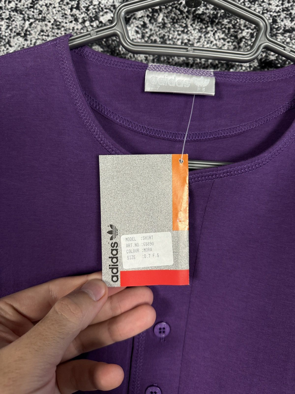 Adidas Adidas Vintage 90s Henley Purple Shirt Balloon Sleeve Size L Size US L / EU 52-54 / 3 - 9 Thumbnail