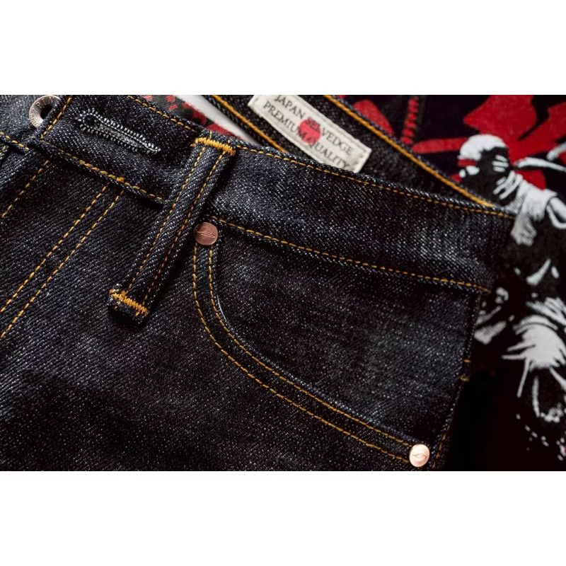 Japanese Brand 💥Straight cylinder 21 oz Pinion salvedge jeans Size US 30 / EU 46 - 4 Thumbnail