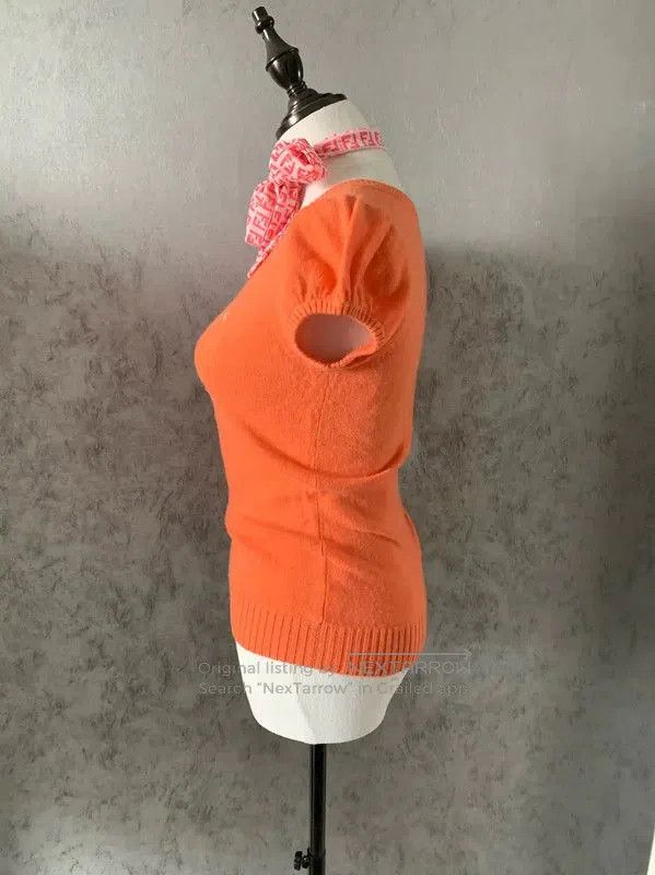Burberry Burberry Orange Wool Blend Short Sleeve Top. Size M / US 6-8 / IT 42-44 - 4 Thumbnail