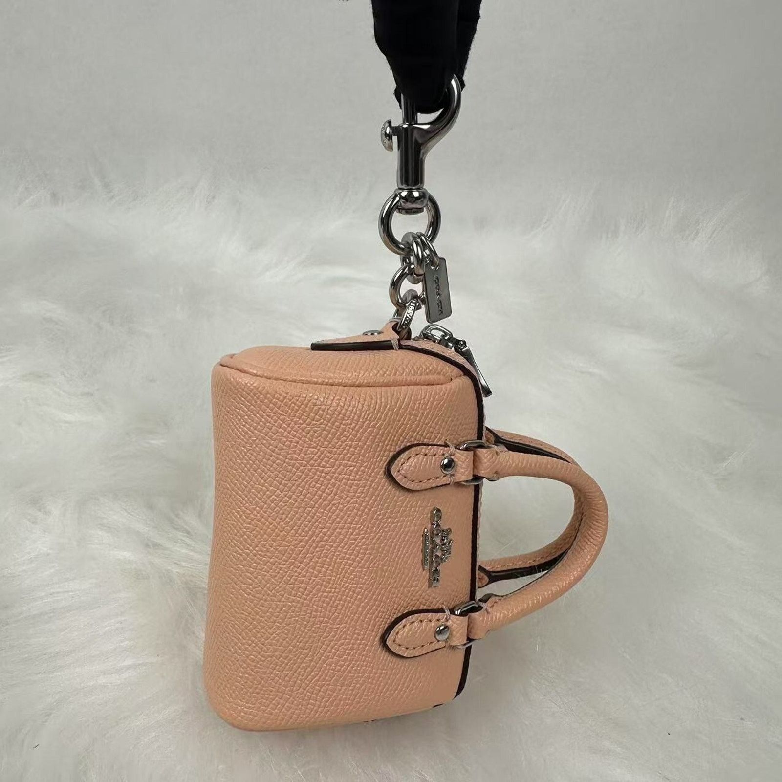 Coach Coach Mini Rowan Satchel Bag Charm In Faded Blush Keychain Size ONE SIZE - 4 Thumbnail