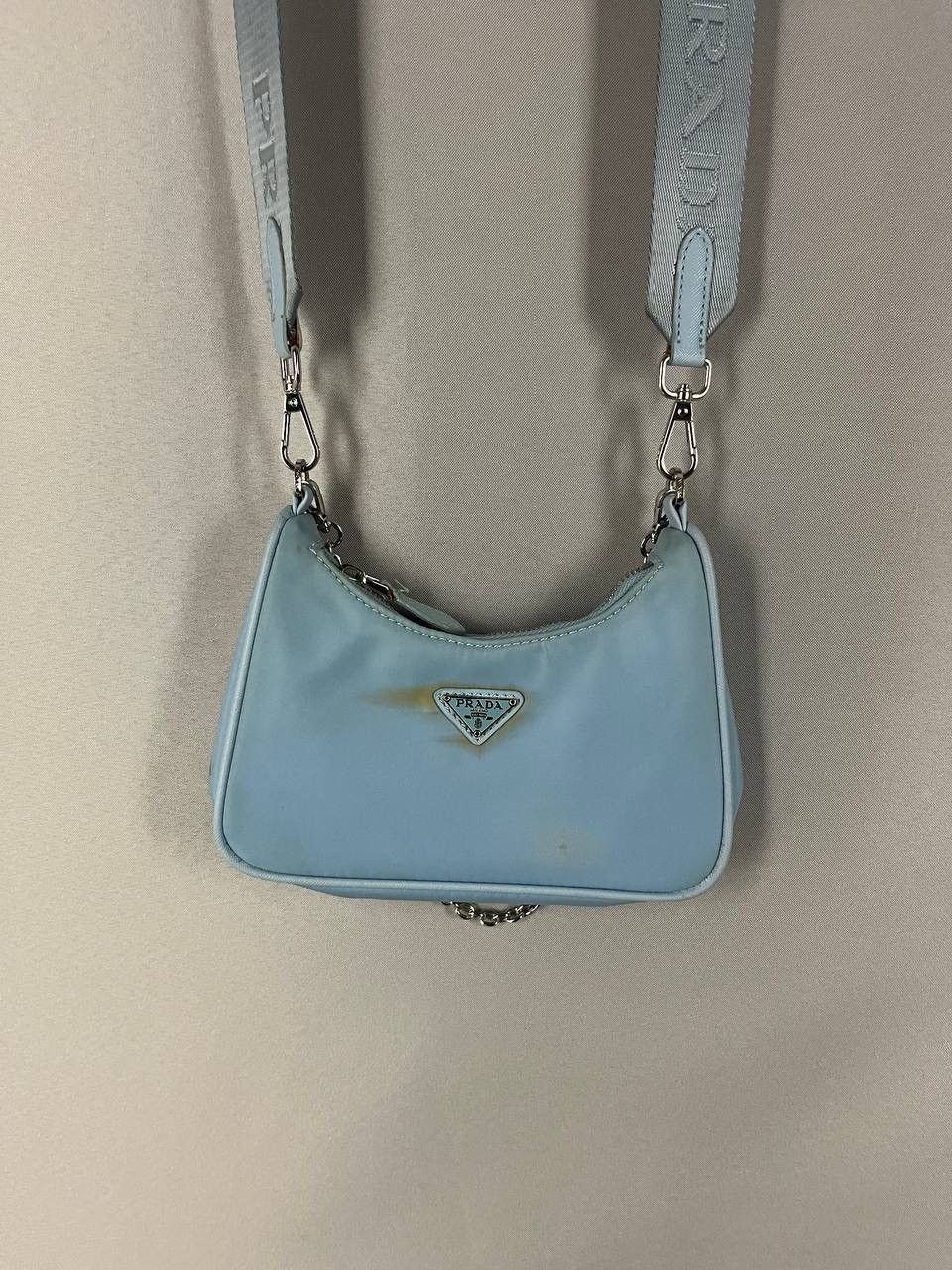 Prada Prada Bag Nylon Blue Size ONE SIZE - 1 Thumbnail