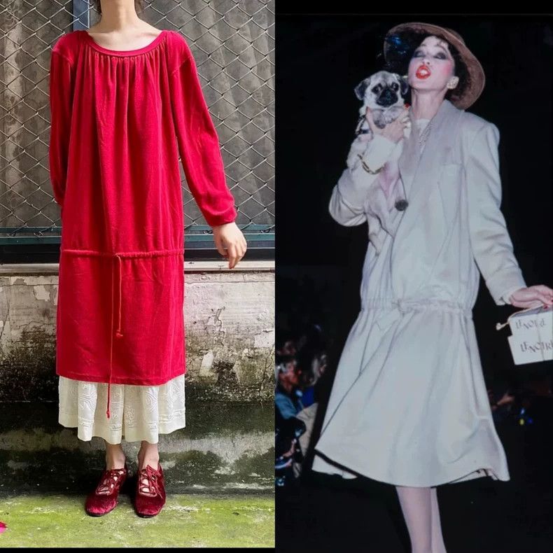 Kenzo KENZO Red velvet vintage dress Size M / US 6-8 / IT 42-44 - 1 Thumbnail