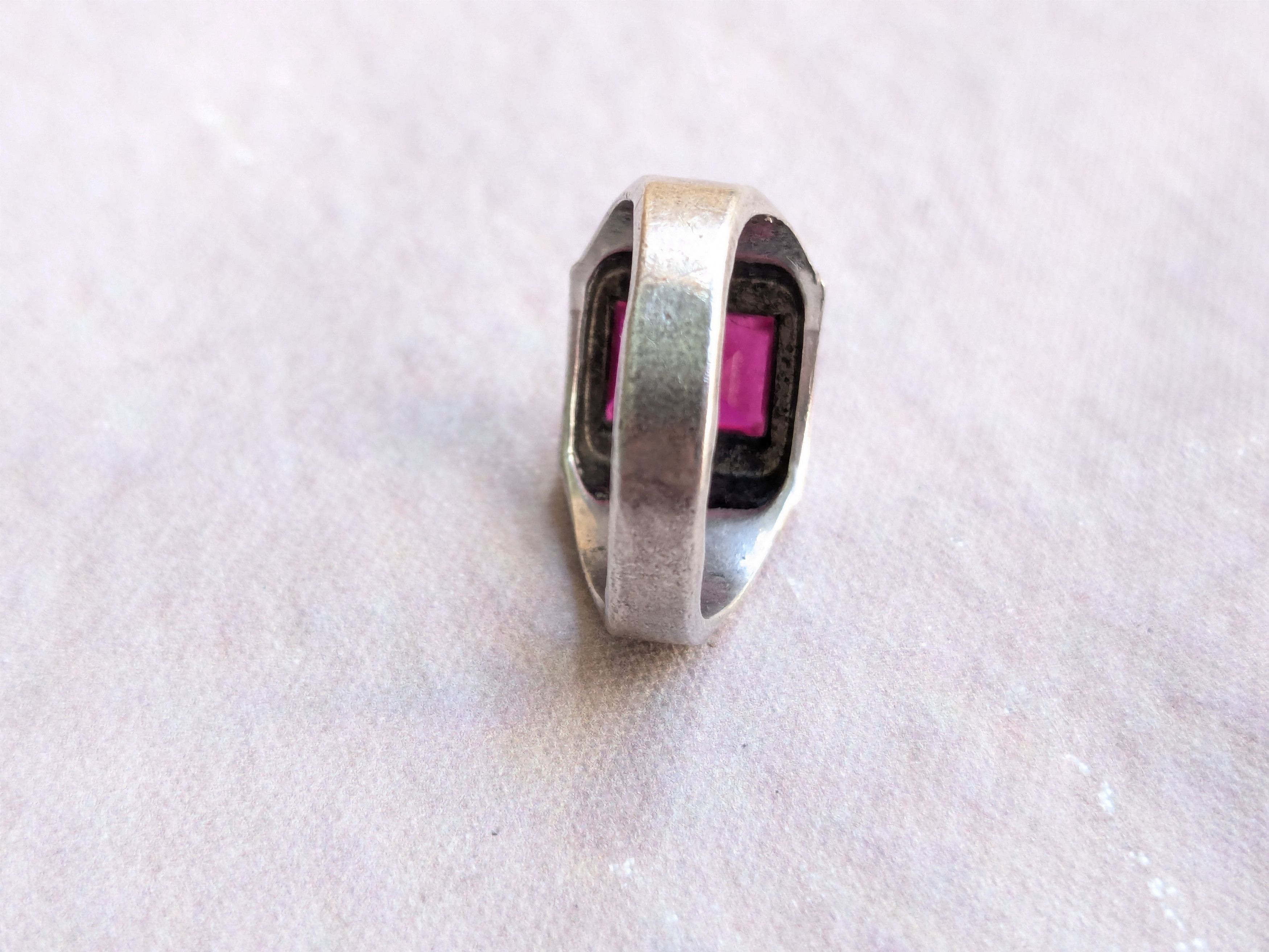 Jewelry Vintage Sterling Silver Ruby Ring Red Label Ruby 9 Size ONE SIZE - 8 Thumbnail