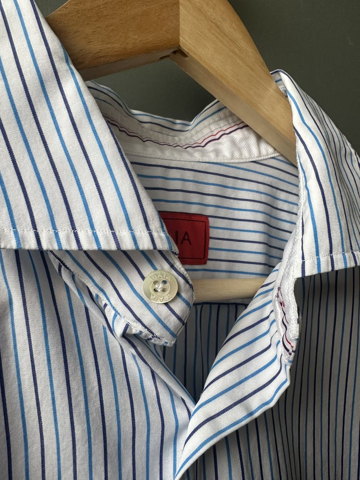 Isaia Napolii Isaia Napoli Striped Formal Cotton Dress Shirt Size 44/17.5 Size US XL / EU 56 / 4 - 4 Thumbnail