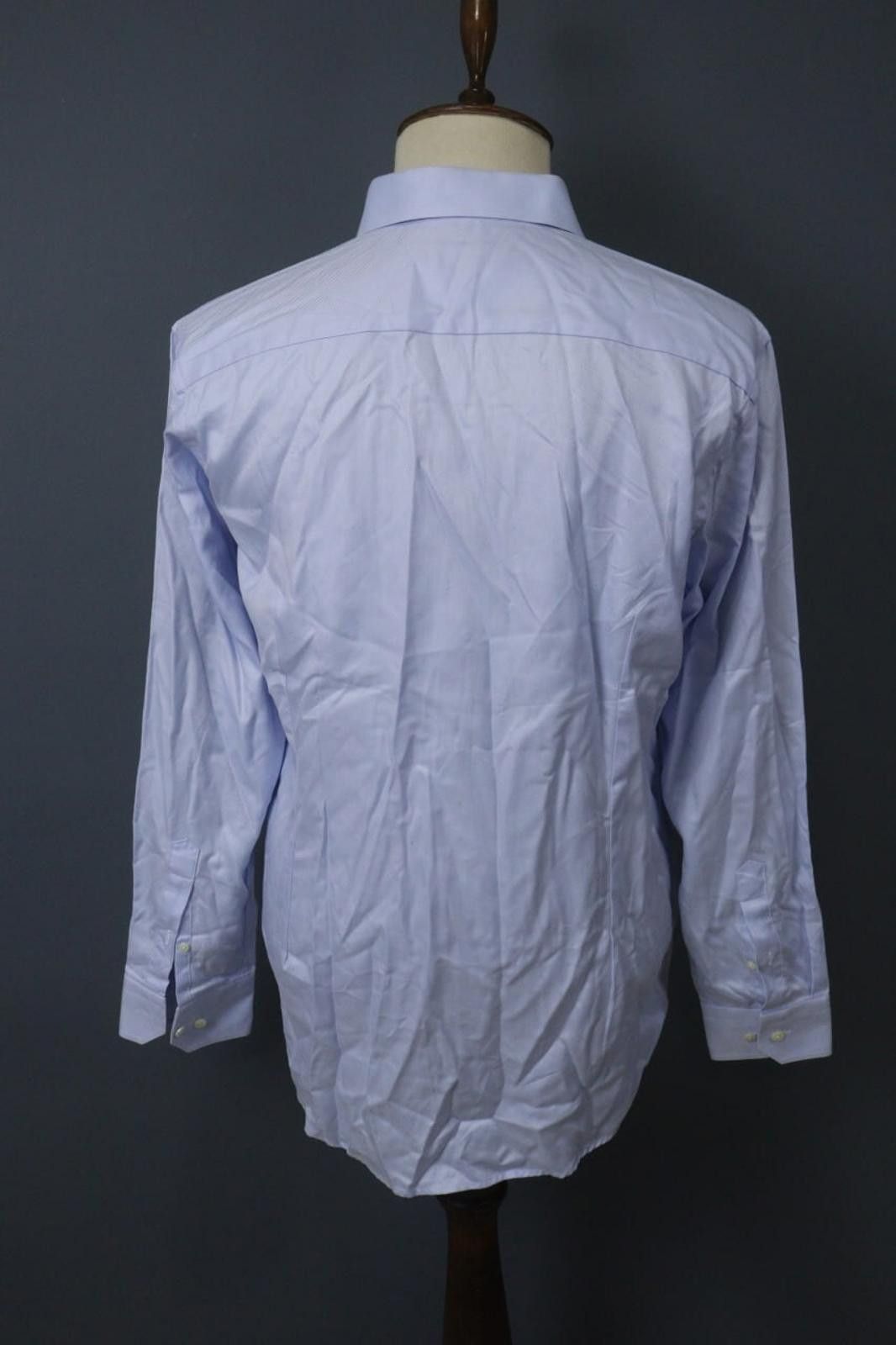 Eton Eton Blue Pinstriped Cotton Collared Formal Front Shirt Top Size US M / EU 48-50 / 2 - 8 Thumbnail