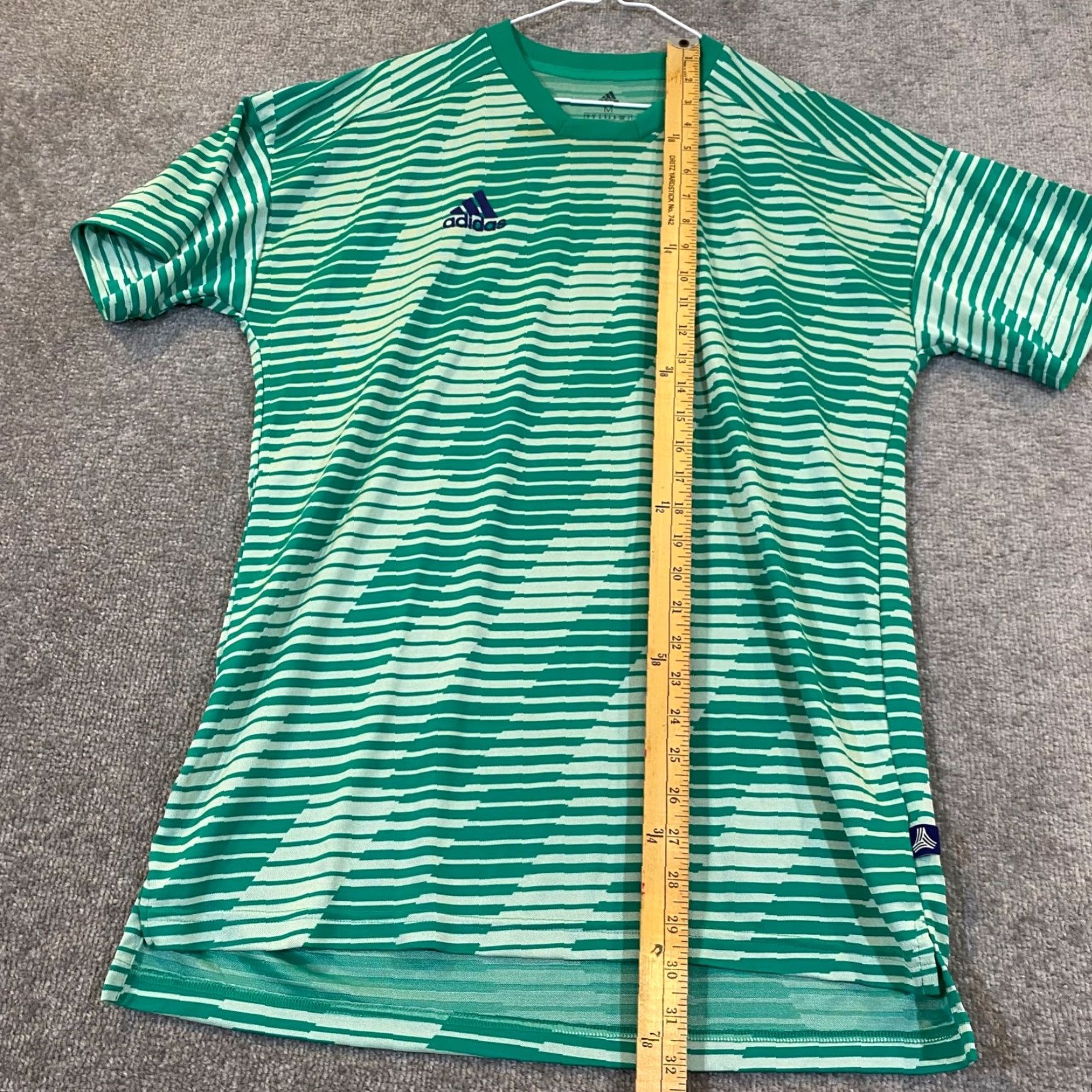 Adidas Adidas Shirt Men Medium Green Striped Soccer Tango English Jersey Climate CD8300 Size US M / EU 48-50 / 2 - 5 Thumbnail