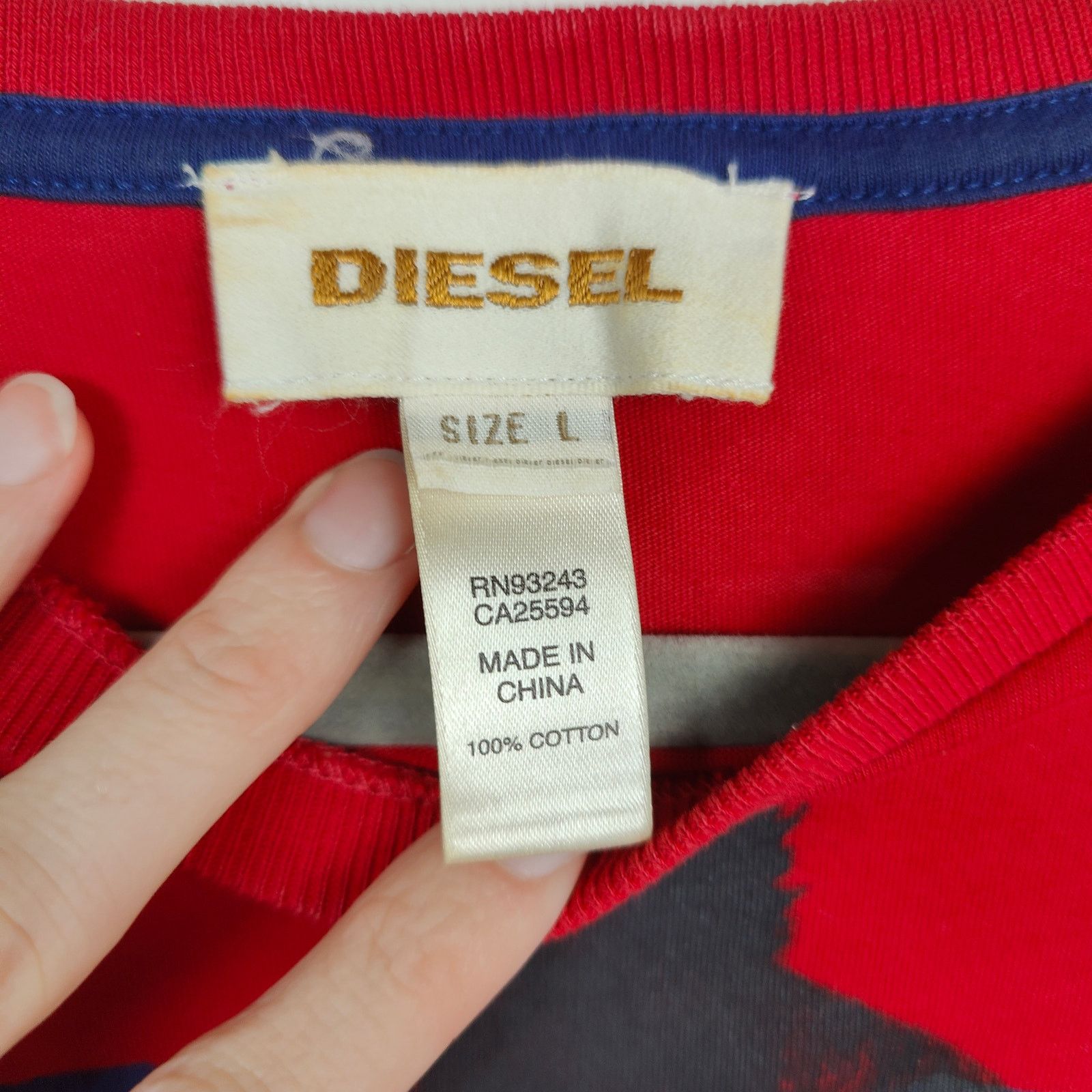 Diesel Diesel Graphic T-Shirt Mens Large Red Never Look Back Mohawk Size US L / EU 52-54 / 3 - 5 Thumbnail