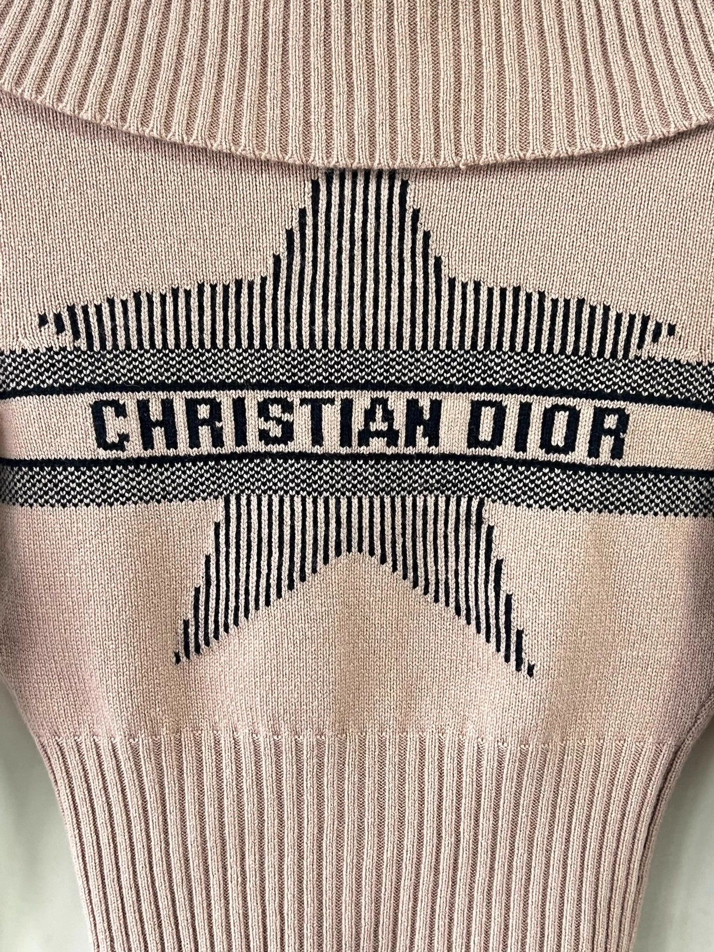 Dior Dior Women's Pink Black Stripe Star Logo Knit Cardigan 34 Size XS / US 0-2 / IT 36-38 - 5 Thumbnail
