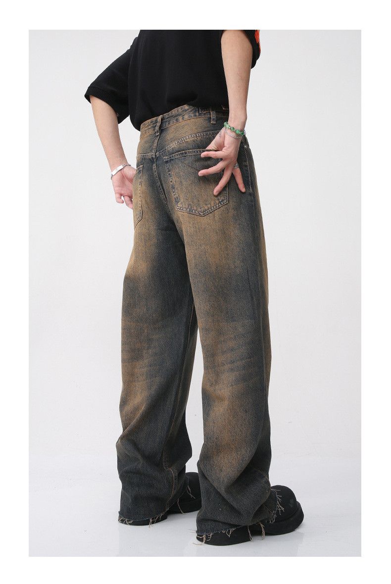 Vintage Japanese retro vibe straight leg distressed frayed jeans Size US 32 / EU 48 - 4 Thumbnail