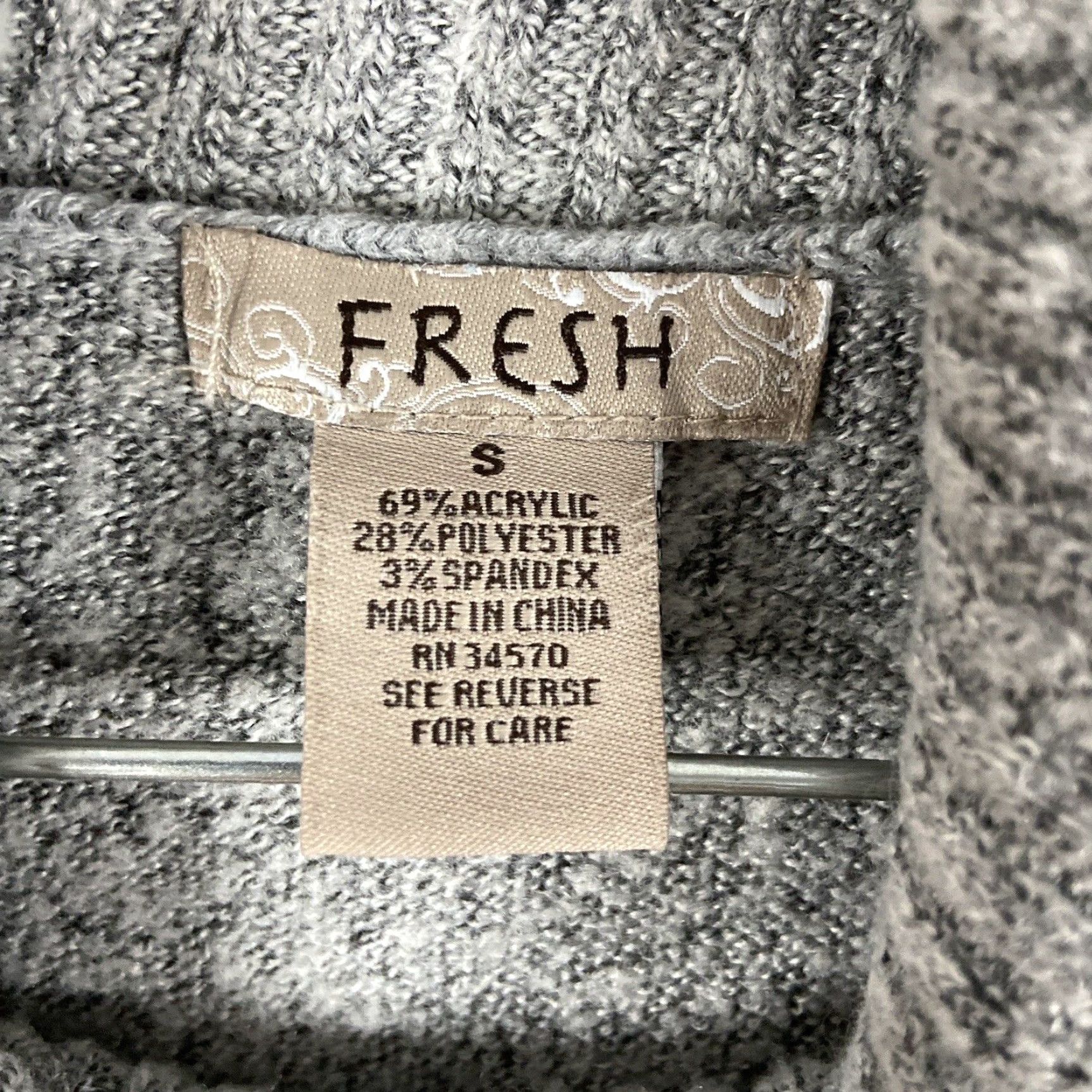 Vintage Fresh Women's Gray Knit Long Sleeve Turtleneck Sweater Small Size S / US 4 / IT 40 - 7 Thumbnail
