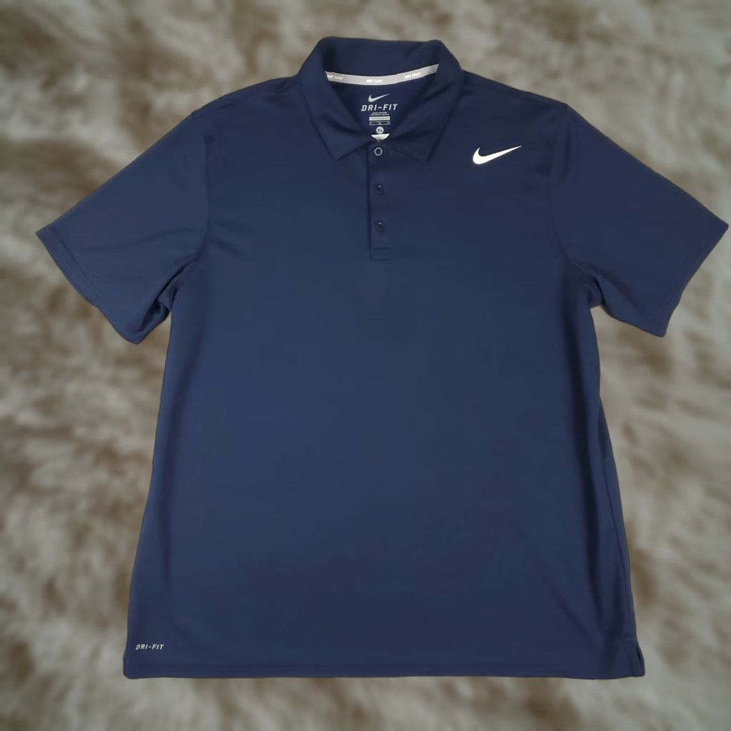 Nike Nike Polo Shirt Mens 2XL Navy Blue Dri-Fit Swoosh Golf Casual Short Sleeve Shirt Size US XXL / EU 58 / 5 - 1 Thumbnail