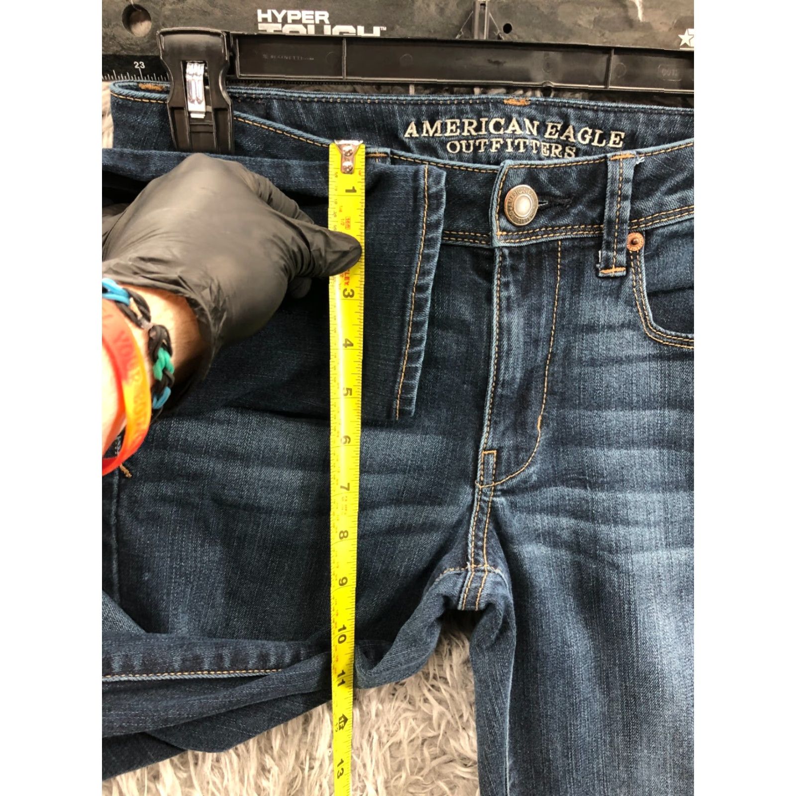 American Eagle Outfitters American Eagle Super Skinny Jeans Womens Size 6 Long Medium Wash Blue SMALL FLAW Size 28" / US 6 / IT 42 - 4 Thumbnail